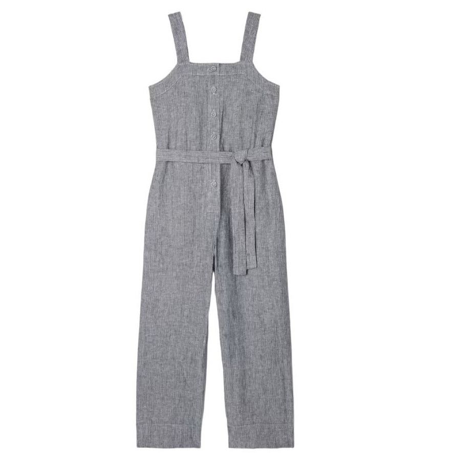 Everlane Everlane Square Neck the Linen Ankle Chambray Jumpsuit | Grailed