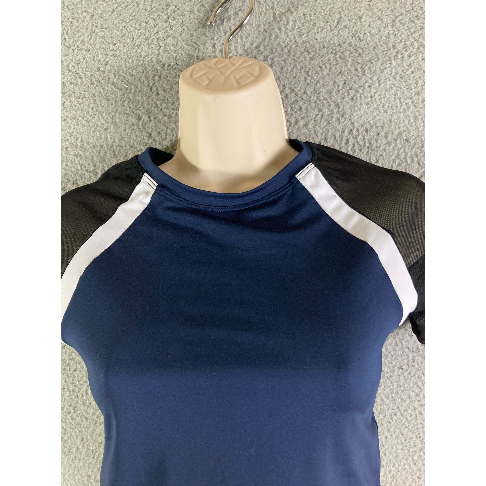 Shein Crop Top Womens Short Sleeve Sexy Blue Black Medium Cropped Size M / US 6-8 / IT 42-44 - 9 Thumbnail