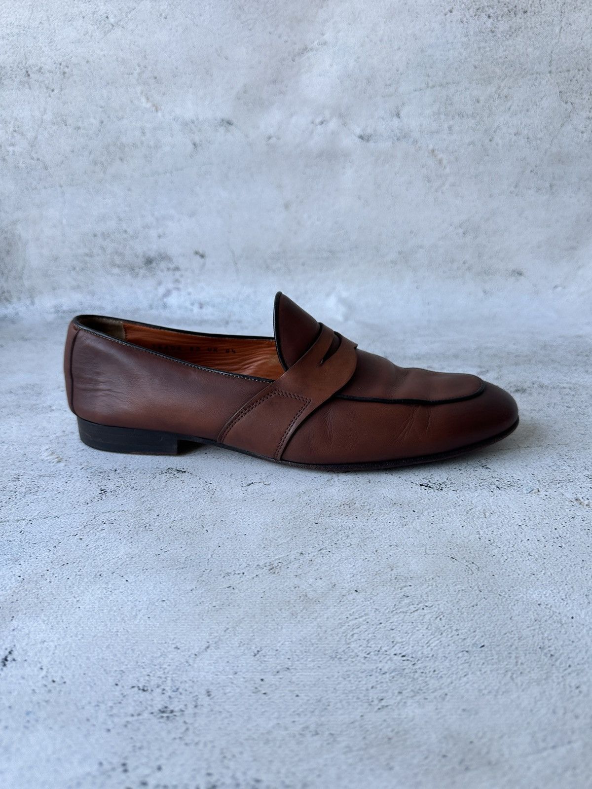 Santoni Santoni Loafers Brown Leather Penny Slip-On Dress Shoes Size US 9.5 / EU 42-43 - 17 Thumbnail