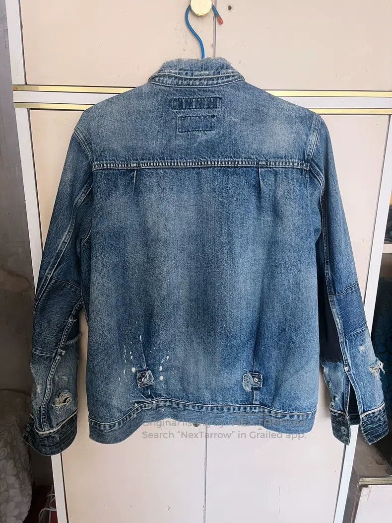 Neighborhood Neighborhood Distressed Ripped Splatter King Denim Jacket Size US XL / EU 56 / 4 - 2 Thumbnail
