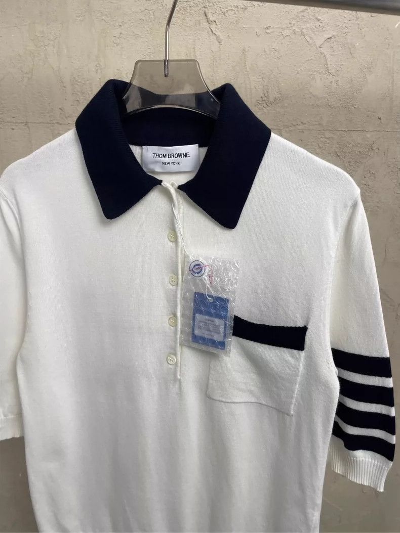 Thom Browne Thom Browne White puppy four stripes Polo collar short sle Size XS / US 0-2 / IT 36-38 - 3 Thumbnail