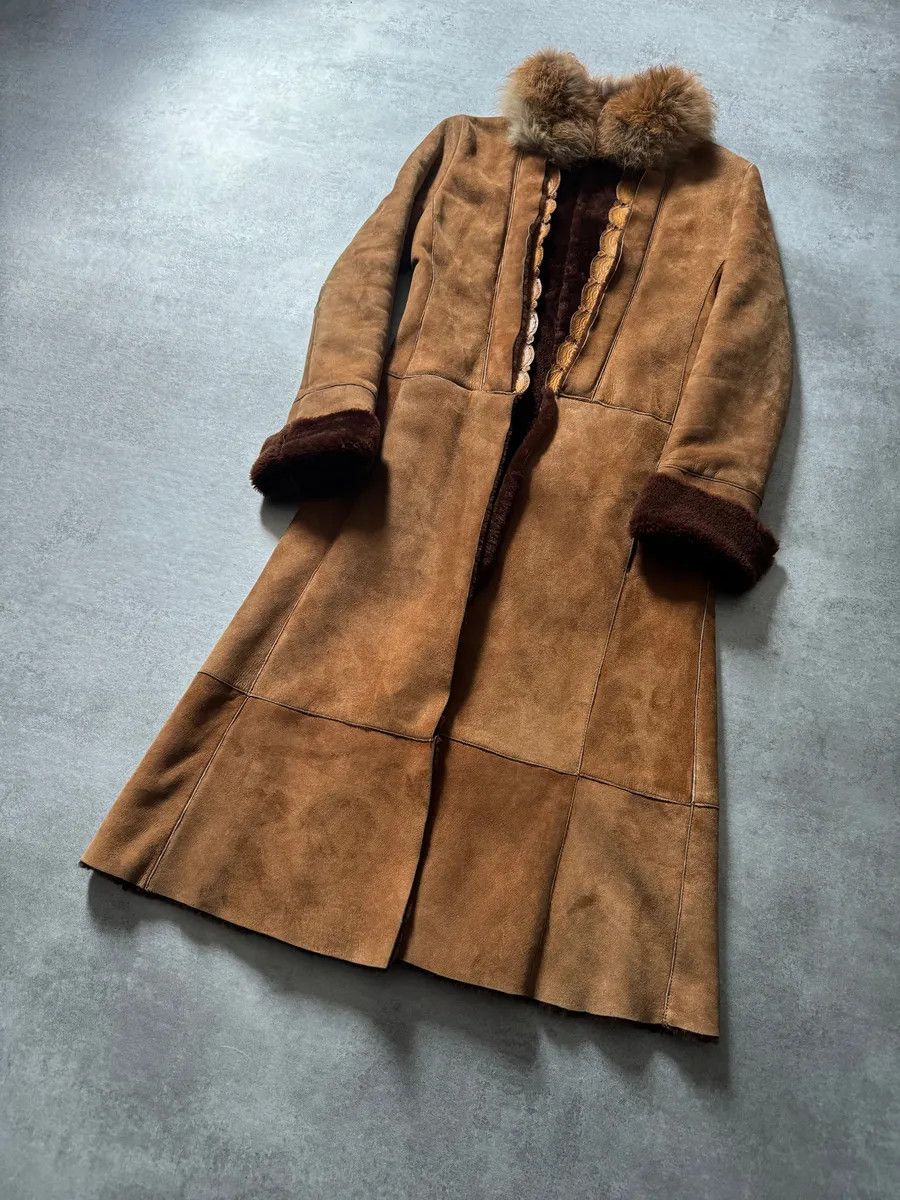 Roberto Cavalli 2000s Roberto Cavalli Royal Leather Long Camel Coat Size M / US 6-8 / IT 42-44 - 12 Thumbnail