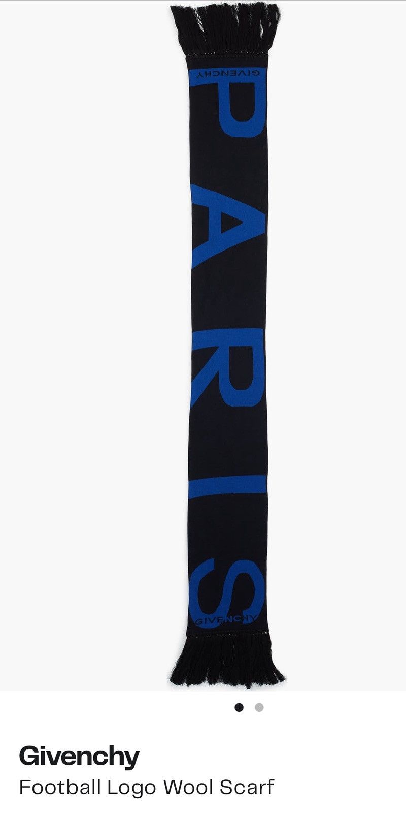 Givenchy Givenchy football scarf navy logo Paris NWT made in italy Size ONE SIZE - 2 Thumbnail
