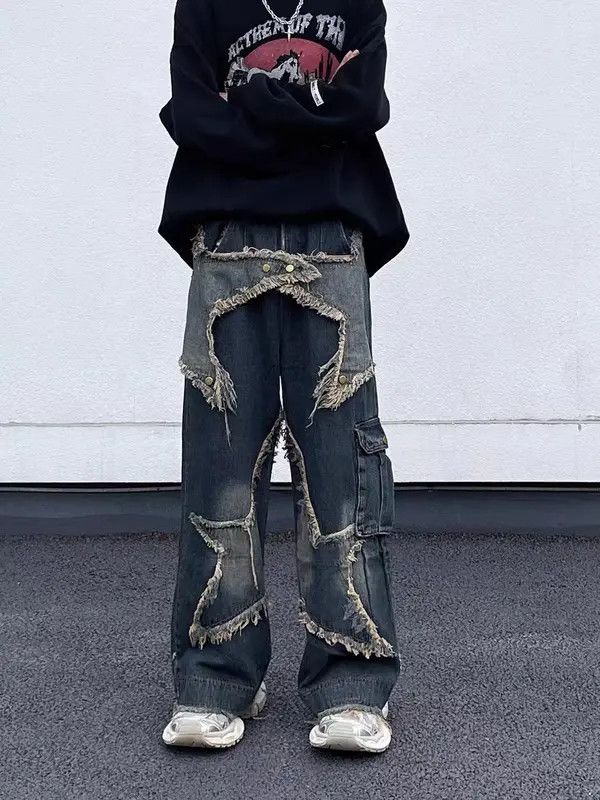 VIBE Retro washed distressed star work jeans Size US 30 / EU 46 - 2 Thumbnail