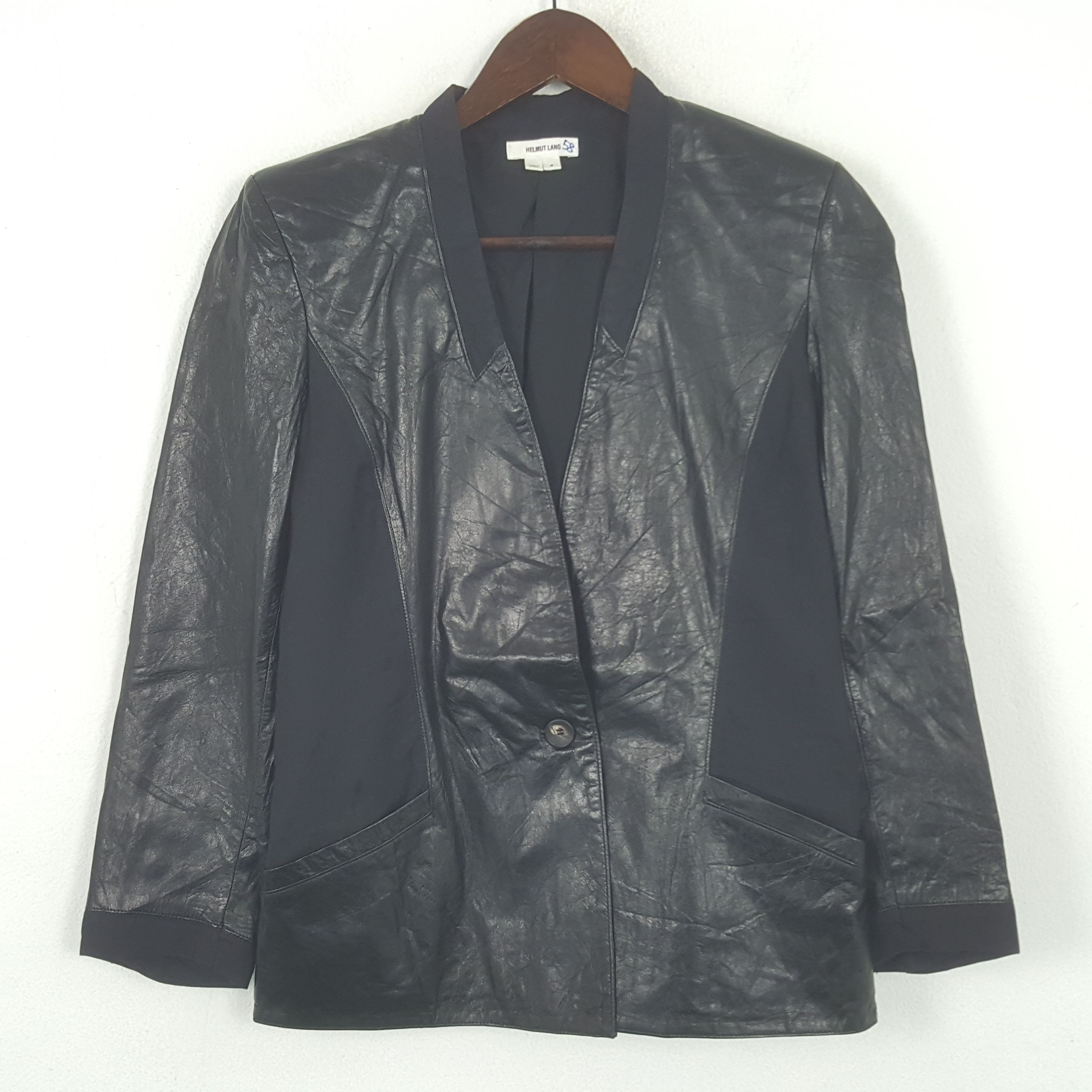 Helmut Lang Vintage Helmut Lang Leather Button Blazer Jacket Size US XS / EU 42 / 0 - 1 Thumbnail