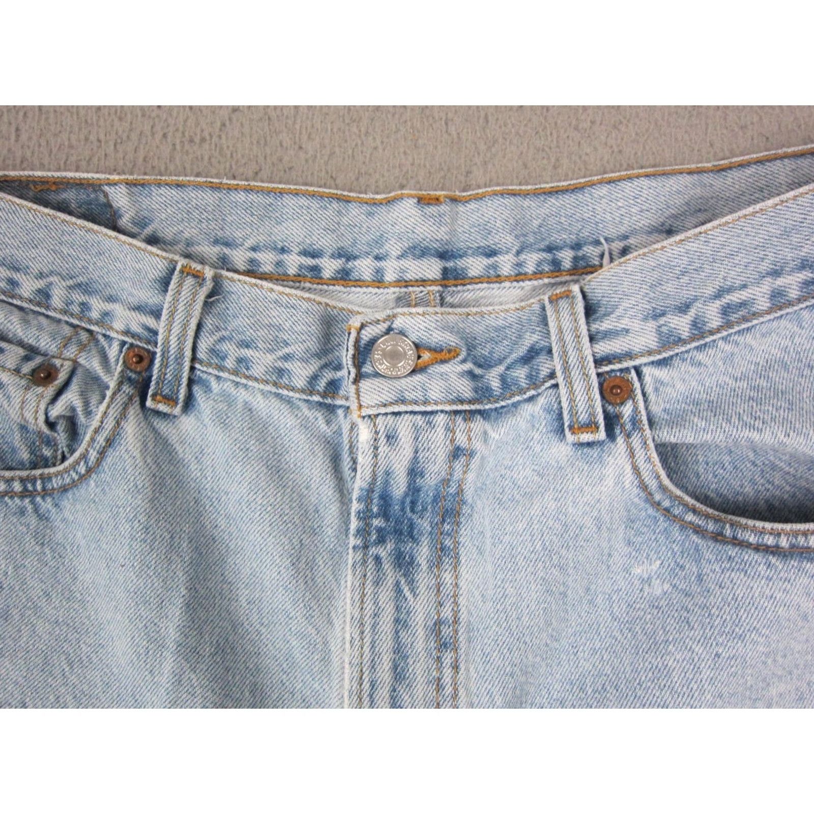 Levi's VINTAGE Levi's 505 Shorts Mens 36 Blue Denim 90s Jeans Jorts Regular 5-Pocket zipper Button Cotton Denim Blue Mens Summer Spring Fall Size US 36 / EU 52 - 2 Thumbnail
