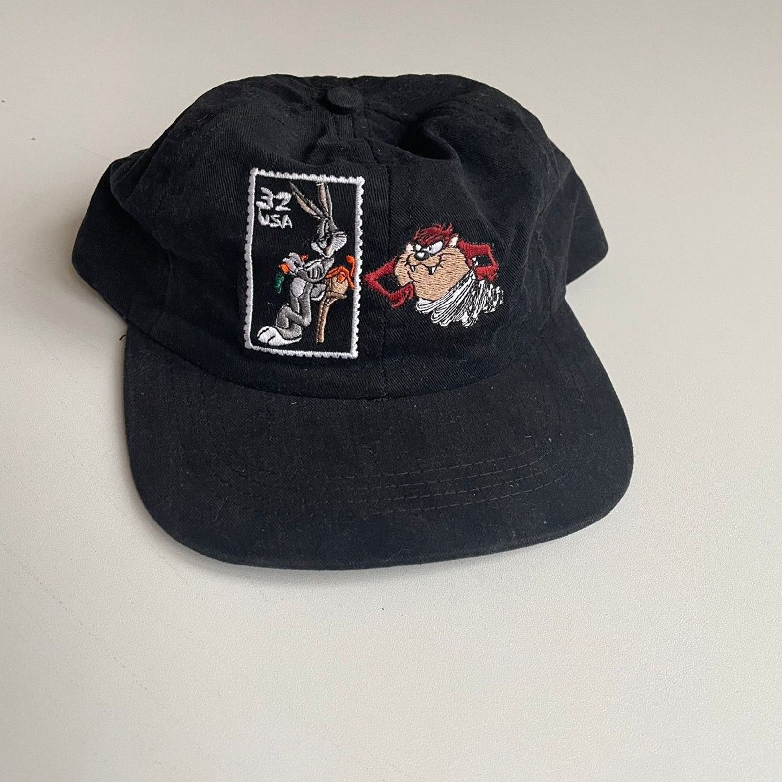 Cartoon Network Vintage 90s Looney Tunes Bugs Bunny Taz Stamp Snapback Rare Size ONE SIZE - 1 Thumbnail