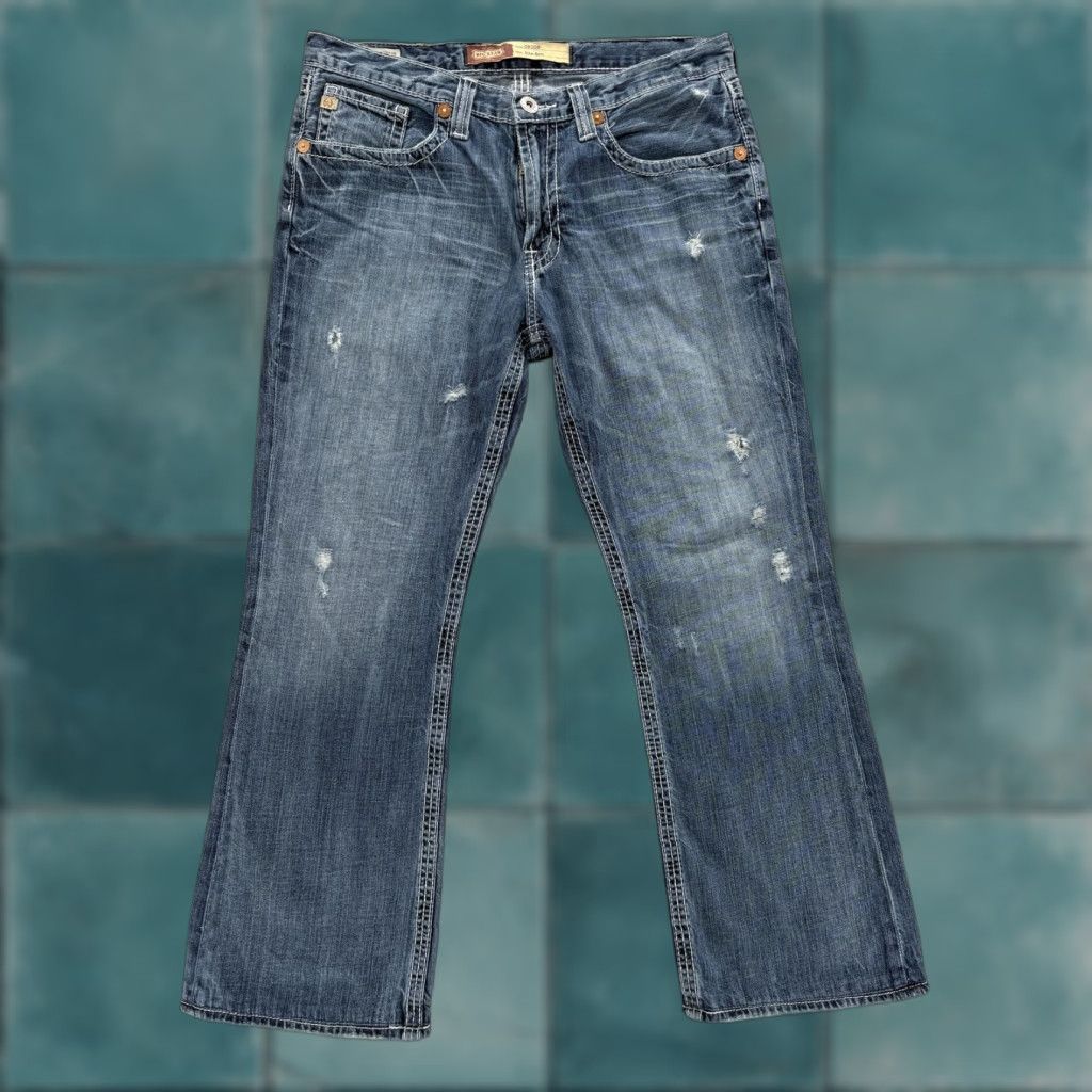 Vintage BIG STAR Jeans Mens 34x28 Medium Blue Orion Slim Boot Distressed Denim Buckle Shirt? Size US 34 / EU 50 - 1 Thumbnail