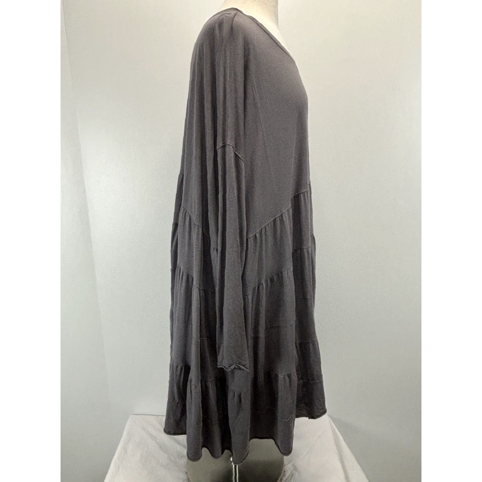 Free People Free People Dress Shirt Womens M/L Grey Oversized Tunic Boho Crew Neck Casual Vintage? No Size M / US 6-8 / IT 42-44 - 4 Thumbnail