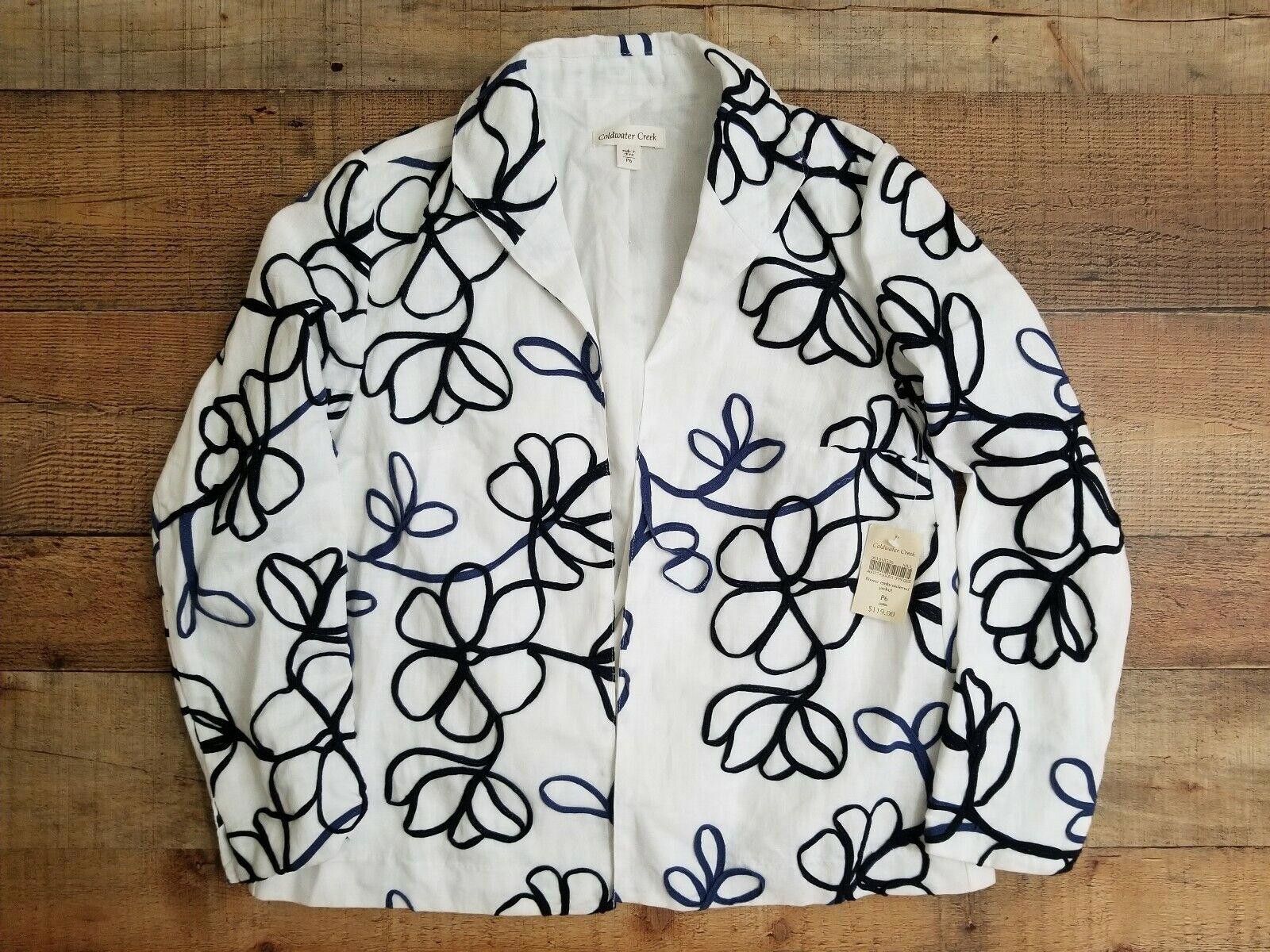 Coldwater Creek Coldwater Creek Jacket 6p Embroidered White Blazer petite Size M / US 6-8 / IT 42-44 - 9 Thumbnail