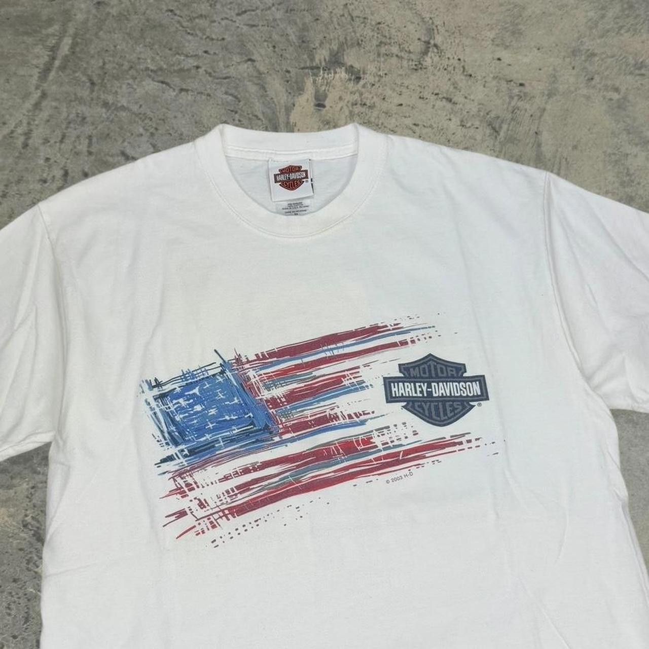 Designer Vintage Y2K Harley Davidson USA Flag T-Shirt Size US M / EU 48-50 / 2 - 2 Thumbnail