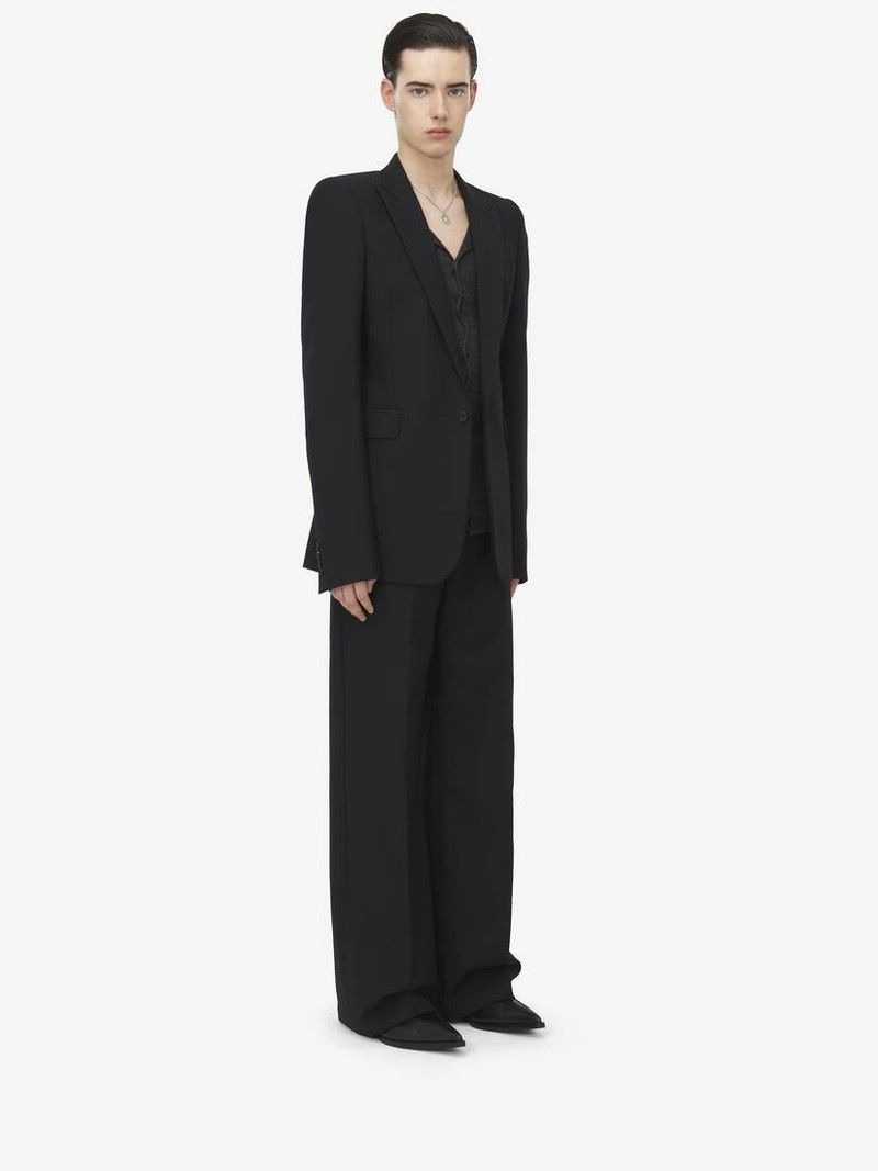 Alexander McQueen o1srvl11e0226 Stacked Shoulder Single-Breasted Jacket Black Size US S / EU 44-46 / 1 - 3 Thumbnail