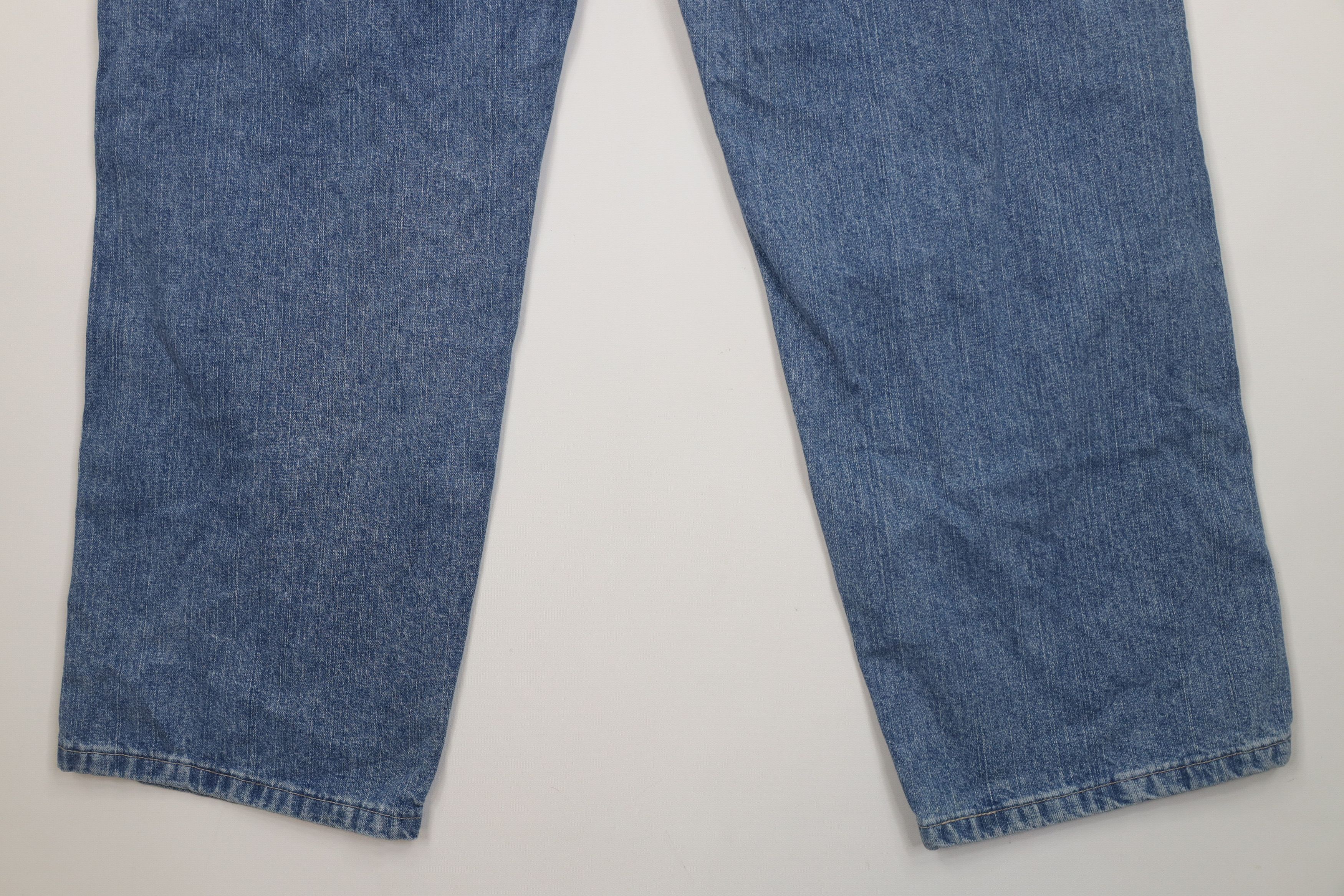 Lee Vintage Y2K Lee Relaxed Wide Leg Dungaree Denim Jeans Blue Size US 36 / EU 52 - 13 Thumbnail