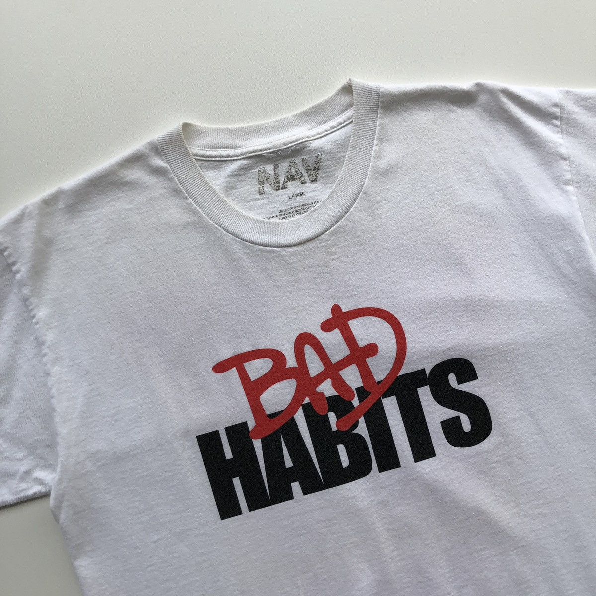 Vlone Vlone x Nav x Bad Habits FW19 Drip Printed T-Shirt White Size US L / EU 52-54 / 3 - 3 Thumbnail
