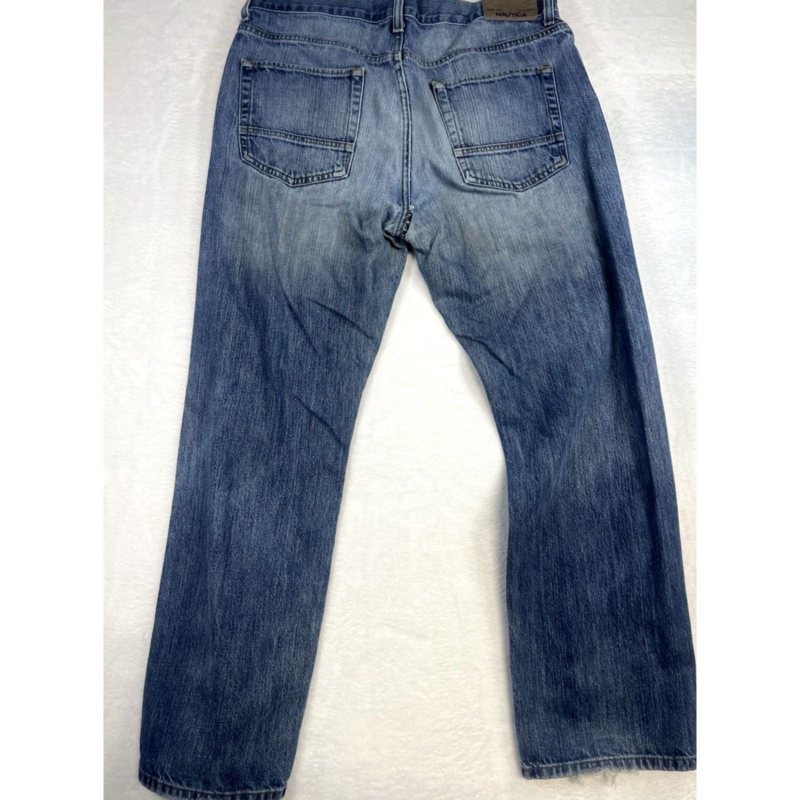 Nautica Nautica Jeans Relaxed Fit Straight 34x30 Denim Medium Wash Blue Logo 5-Pocket Mens Jeans Regular Mens Size US 34 / EU 50 - 3 Thumbnail