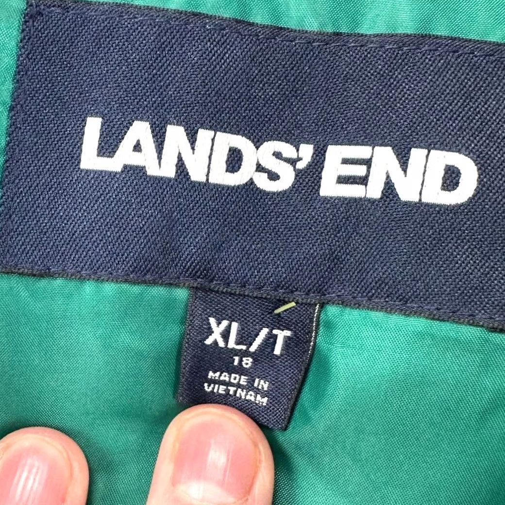 Lands' End Lands' End Puffer Vest Women XLT Tall 18 Green Paisley Goose Down Full Zip Ladies Vest Size XXL / US 16-18 / IT 52-54 - 5 Thumbnail