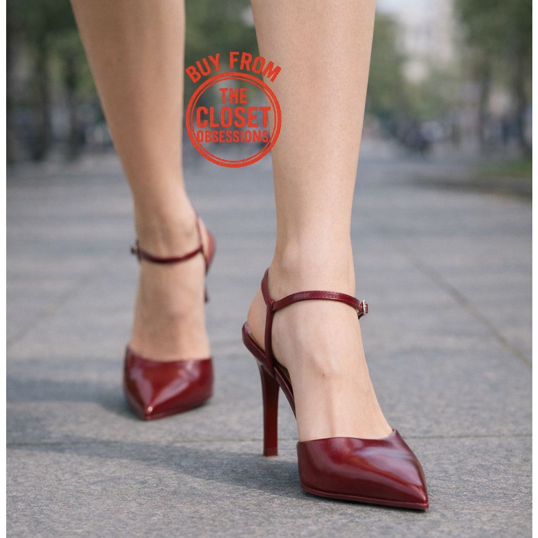 Zara ZARA Cherry Red Slingback Heels Pointed Toe Pumps NWT Size US 9 / IT 39 - 20 Thumbnail