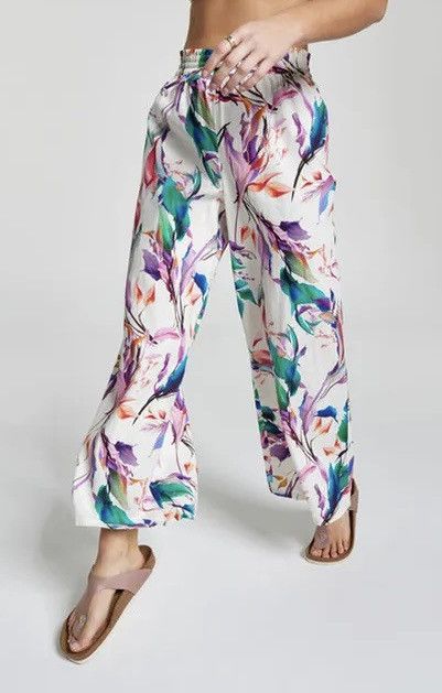 Other Calia Unbleached Floral WideLeg Hi Waist Swim Coverup Pant Size 34" / US 12 / IT 48 - 10 Thumbnail