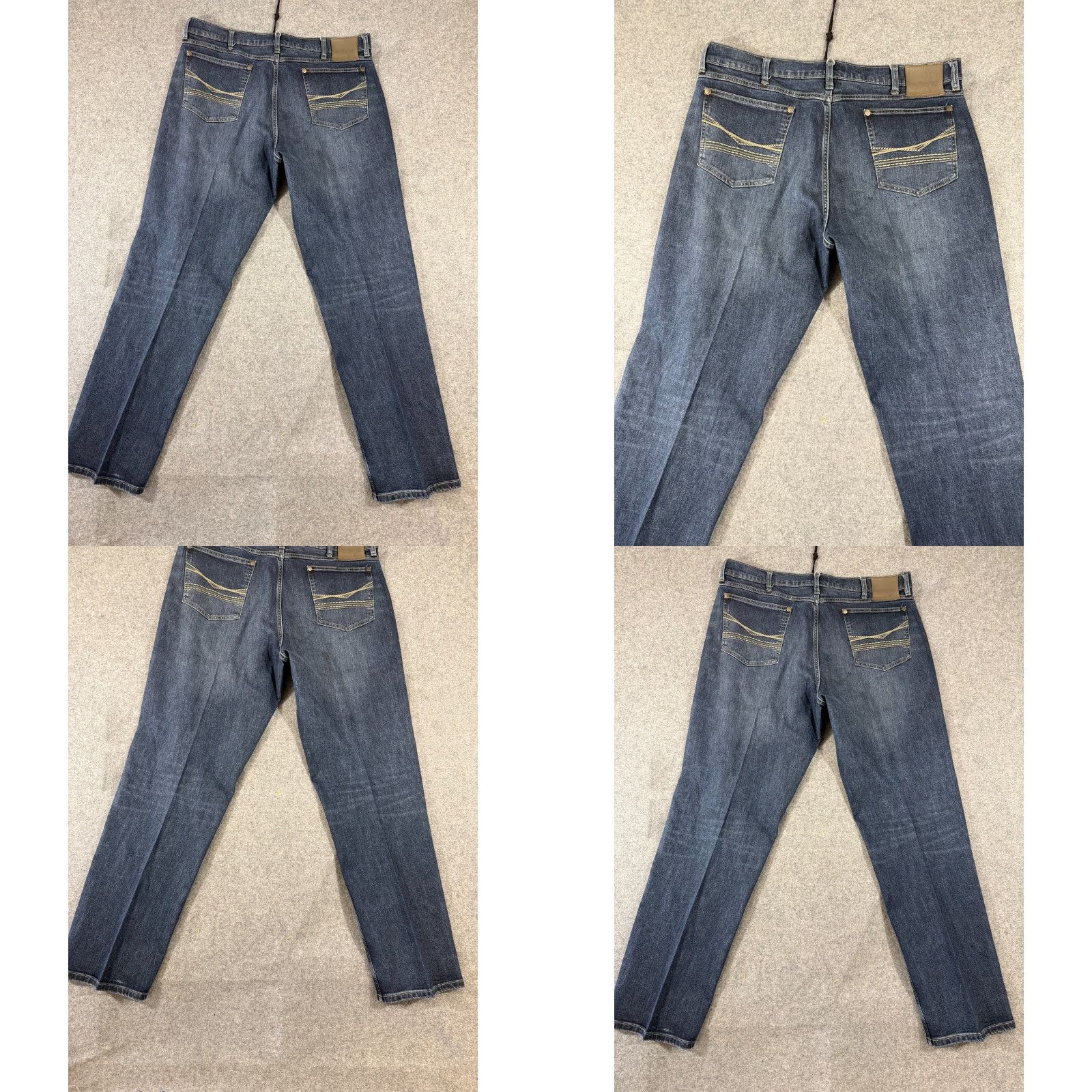 Wrangler Wrangler Jeans Mens 36x34 Blue Denim Stretch Straight Leg Five Pockets Size US 36 / EU 52 - 8 Thumbnail