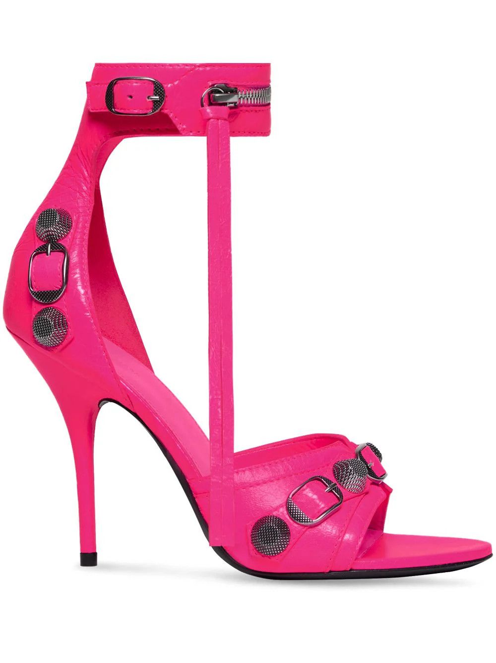 Balenciaga o1la1rc1a1024 Cagole 110mm Sandals in Fluo Pink Size US 10 / IT 40 - 1 Thumbnail