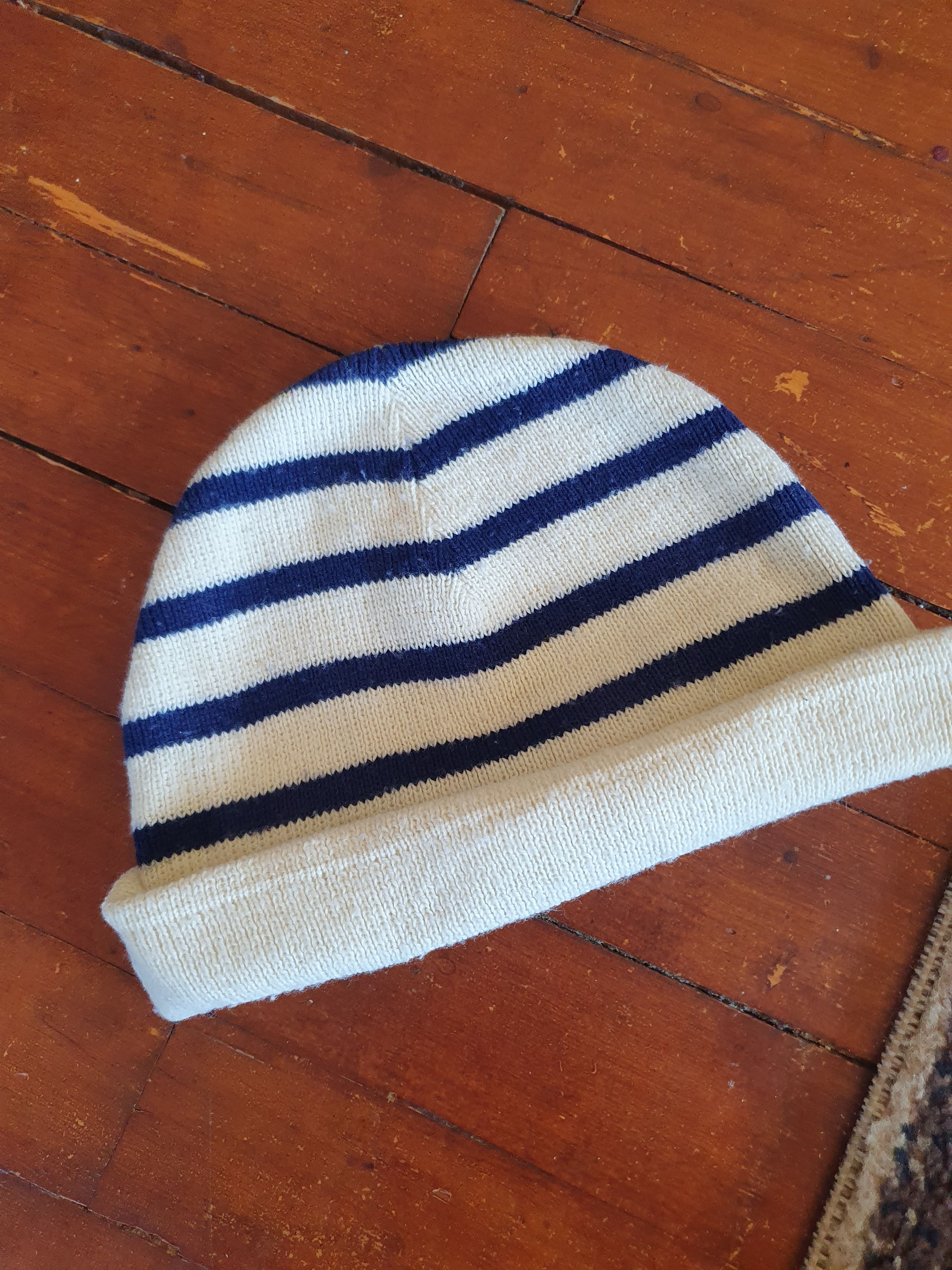 Vintage Janpy Vintage Navy Sailor Striped Beanie Hat Size ONE SIZE - 4 Thumbnail