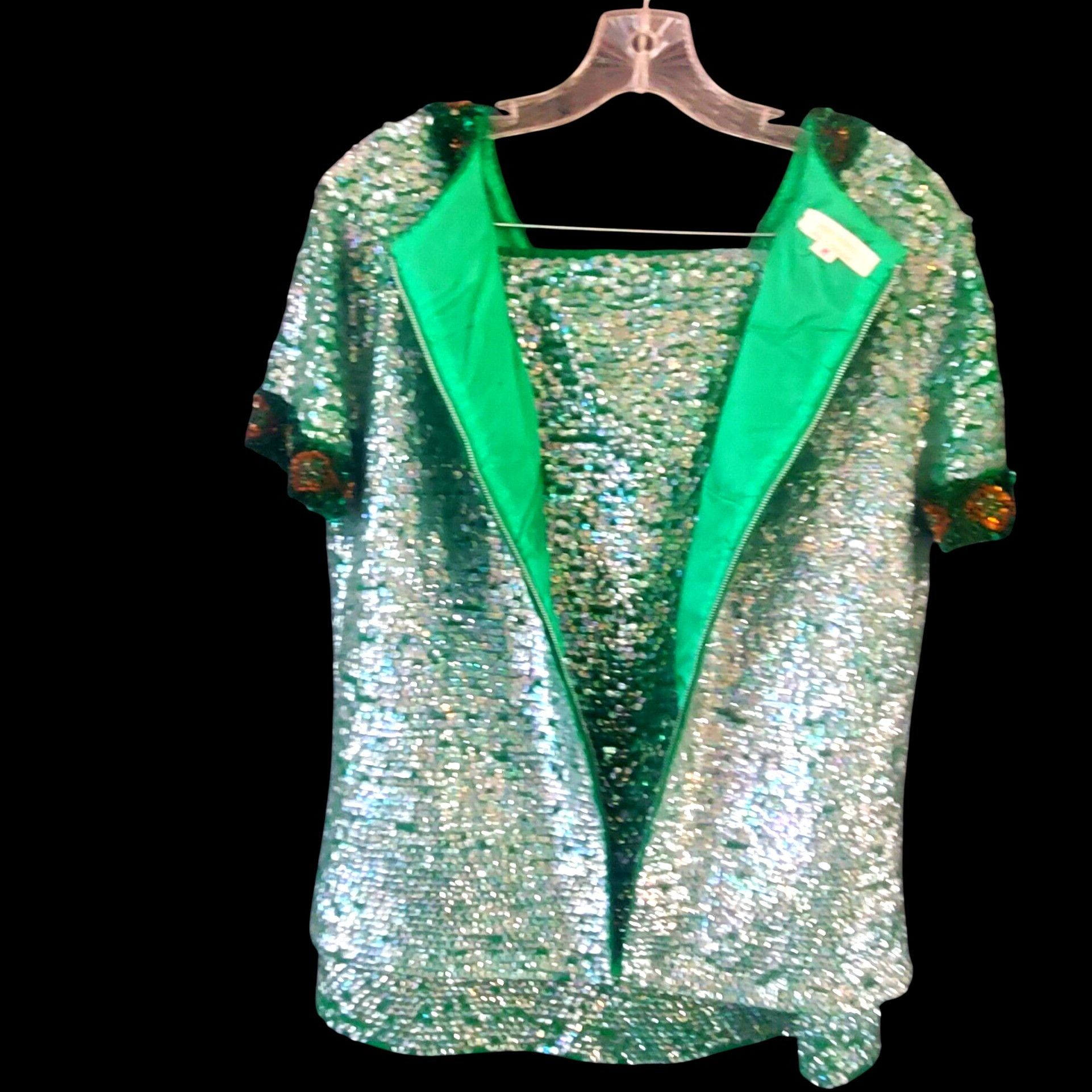 Vintage Vintage Sequin Beaded Green Skirt Set Size L 60s NWOT Cockta Size L / US 10 / IT 46 - 10 Thumbnail