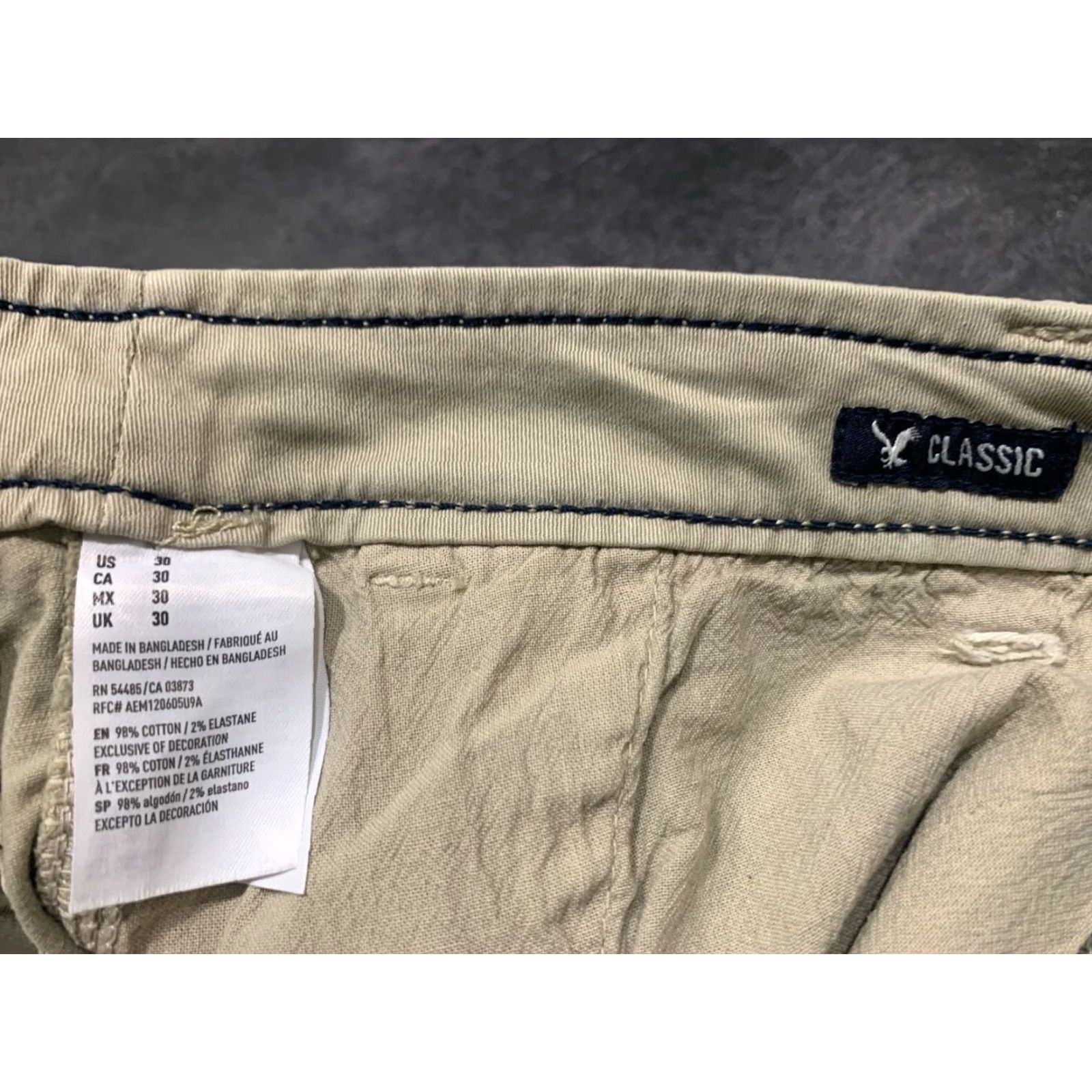 American Eagle Outfitters VINTAGE American Eagle Cargo Shorts Men 30 Waist Tan Cotton Spandex Casual Classic Fit Size US 30 / EU 46 - 5 Thumbnail