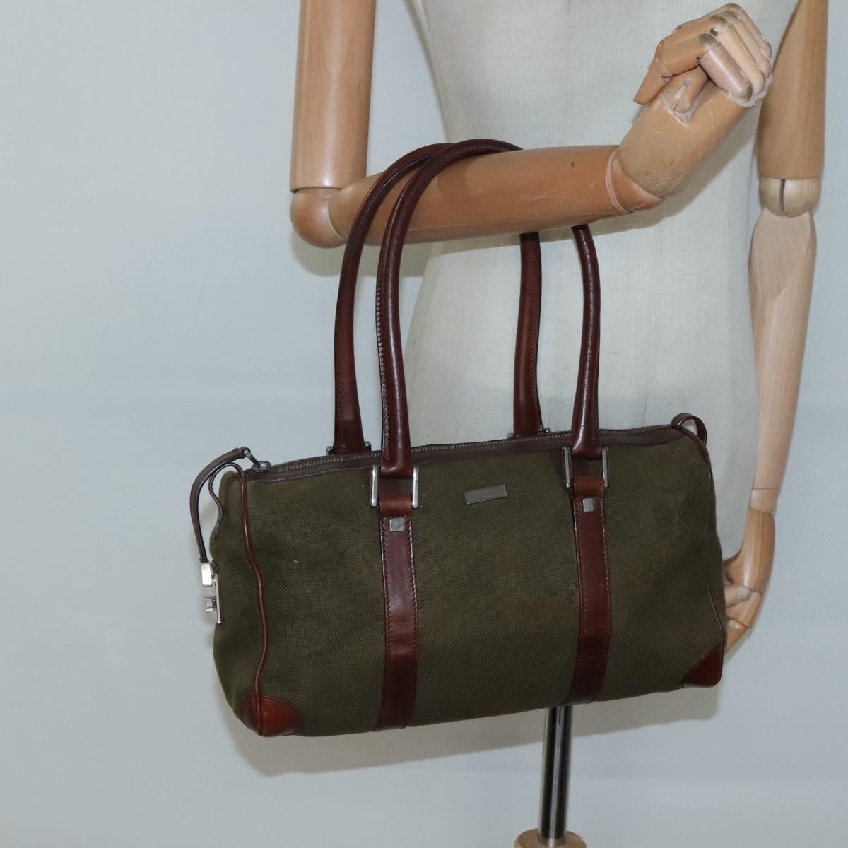 Gucci GUCCI Hand Bag Canvas Leather Khaki Brown Size ONE SIZE - 22 Thumbnail