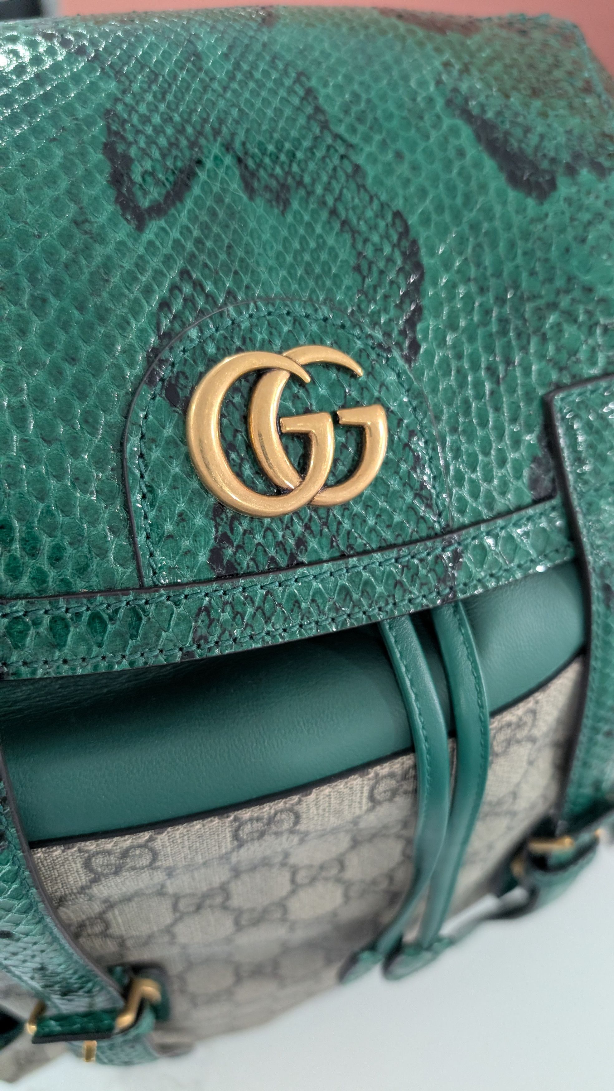 Gucci Gucci Emerald Python Backpack North America EXCLUSIVE Size ONE SIZE - 9 Thumbnail