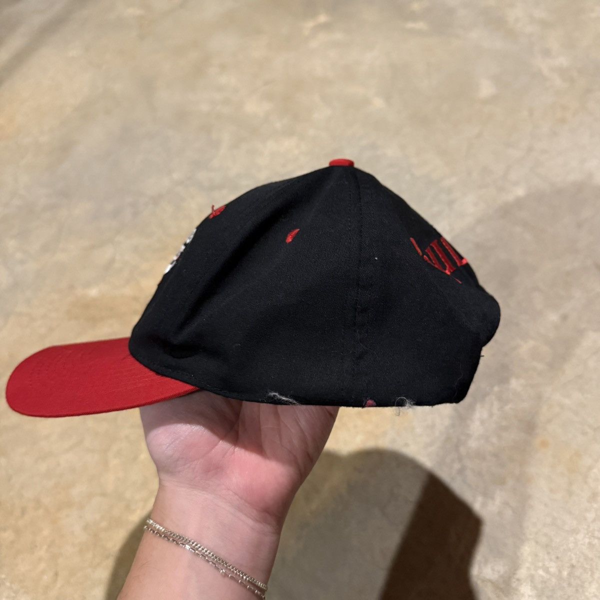 Vintage 1990s Chicago Bulls NBA Spellout Logo Snapback Hat Size ONE SIZE - 5 Thumbnail