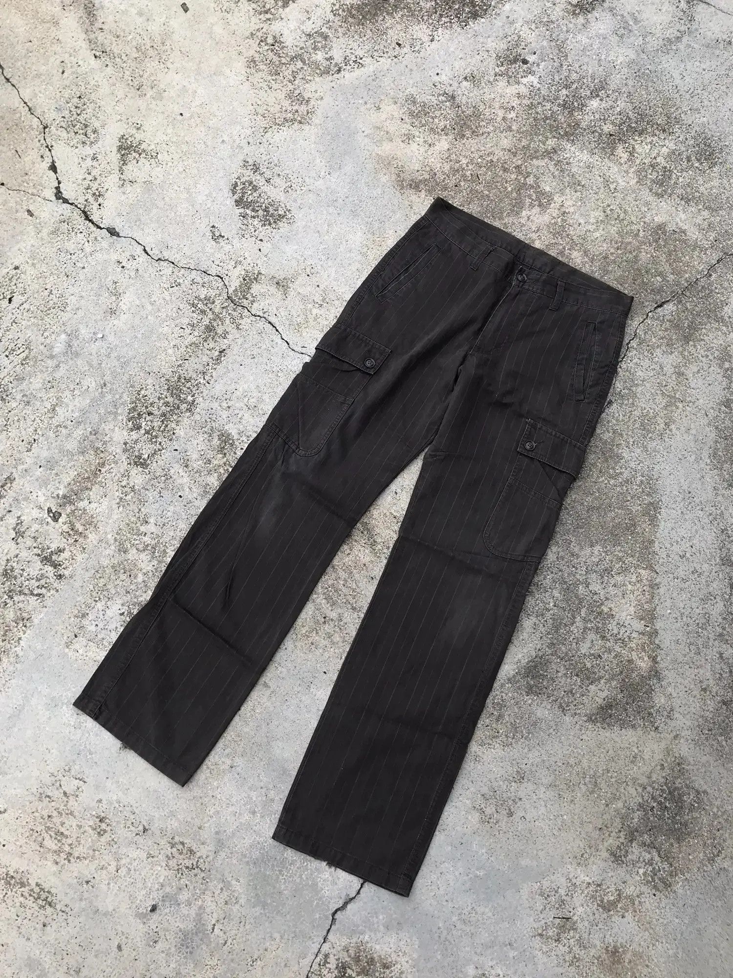 Japanese Brand Takeo Pinstripe fatigue cargo pants Size US 32 / EU 48 - 4 Thumbnail