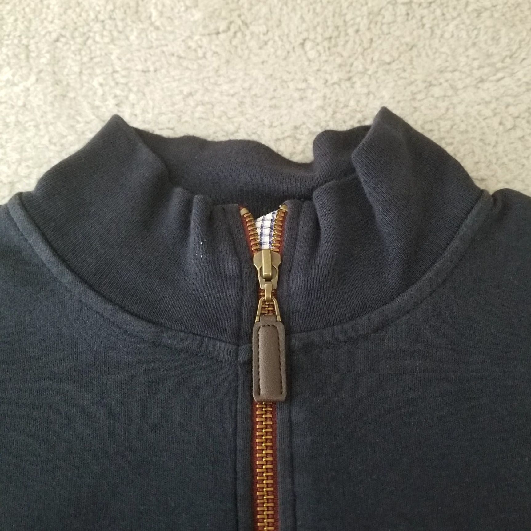 Parker Thomas Parker Sweater Mens Small Navy 1/4 Zip Cotton Knit Pullover Preppy Golf Shirt Size US S / EU 44-46 / 1 - 3 Thumbnail