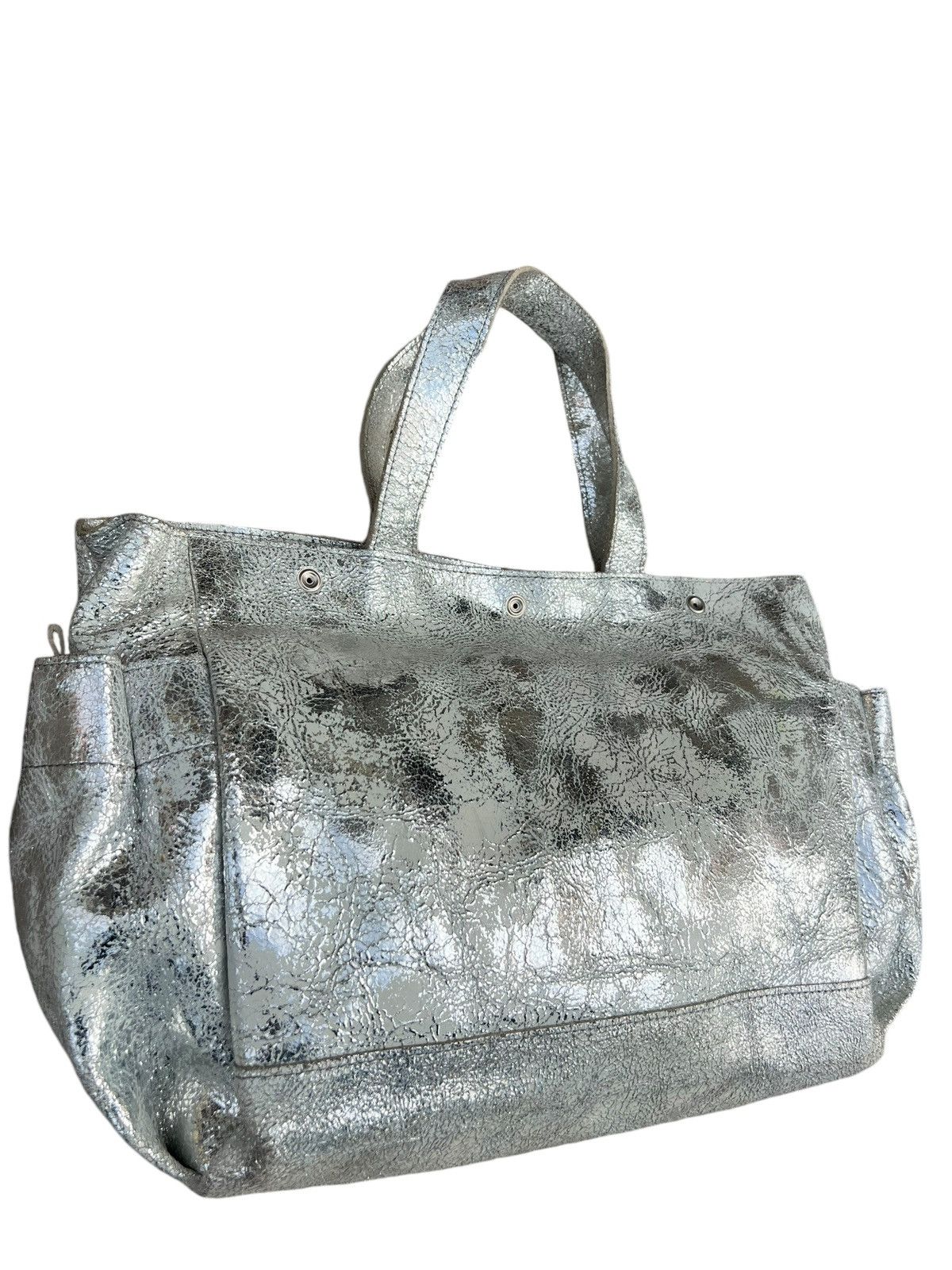 Bag × Issey Miyake × Leather Vintage Zucca Japan Cracked Distress Patina Leather Tote Bag Size ONE SIZE - 7 Thumbnail