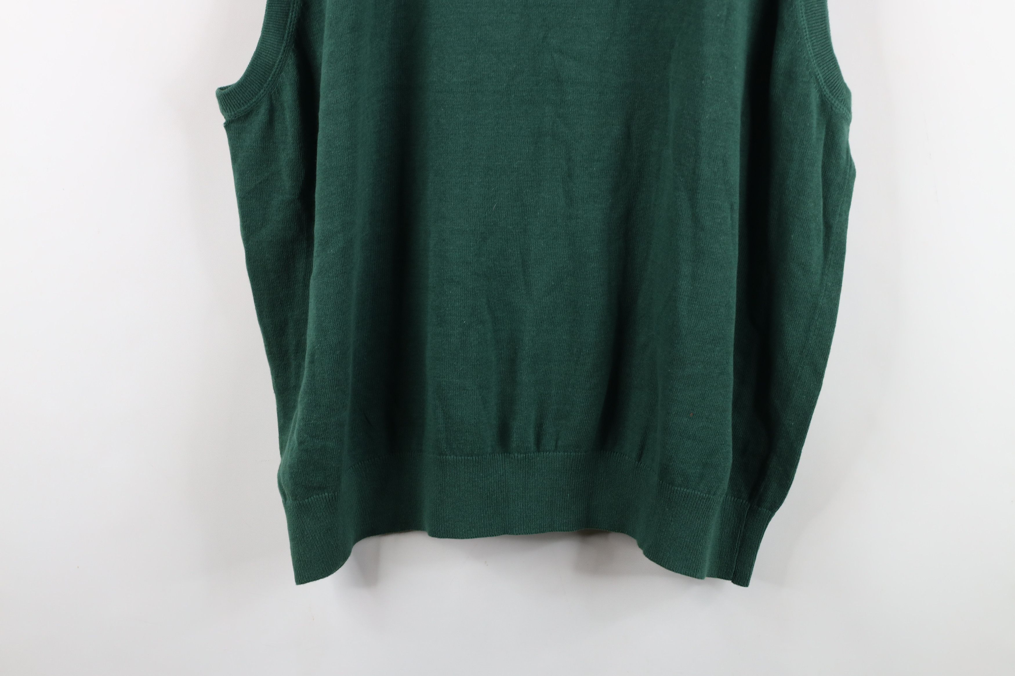Izod New Izod Ribbed Knit Sleeveless V-Neck Sweater Vest Green Size US XXL / EU 58 / 5 - 11 Thumbnail
