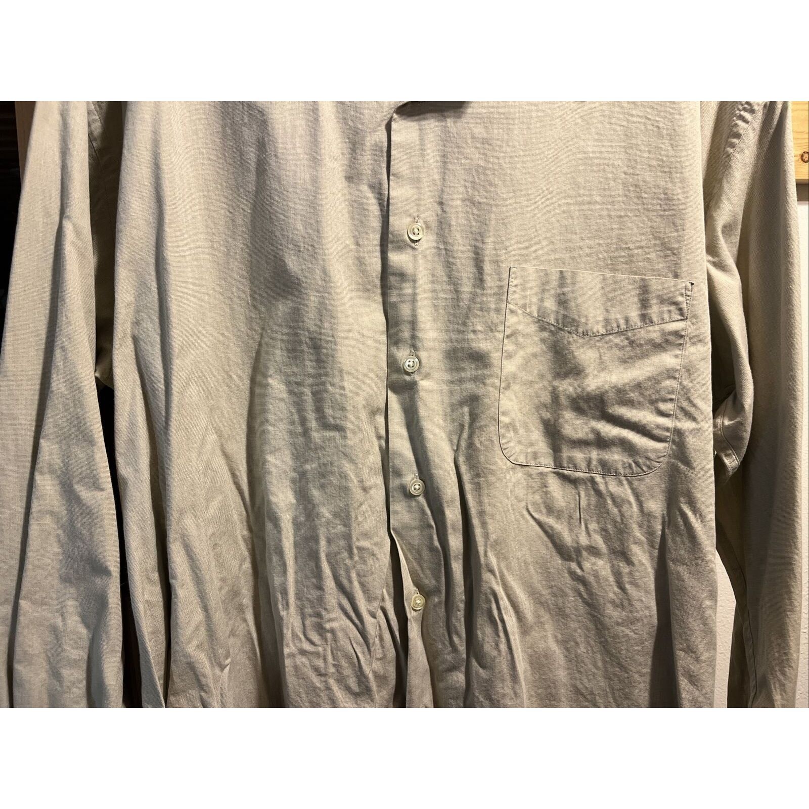 Pronto Uomo Pronto-Uomo Men’s 16.5 32/33 Beige LS Cotton Shirt EUC Size US XL / EU 56 / 4 - 7 Thumbnail