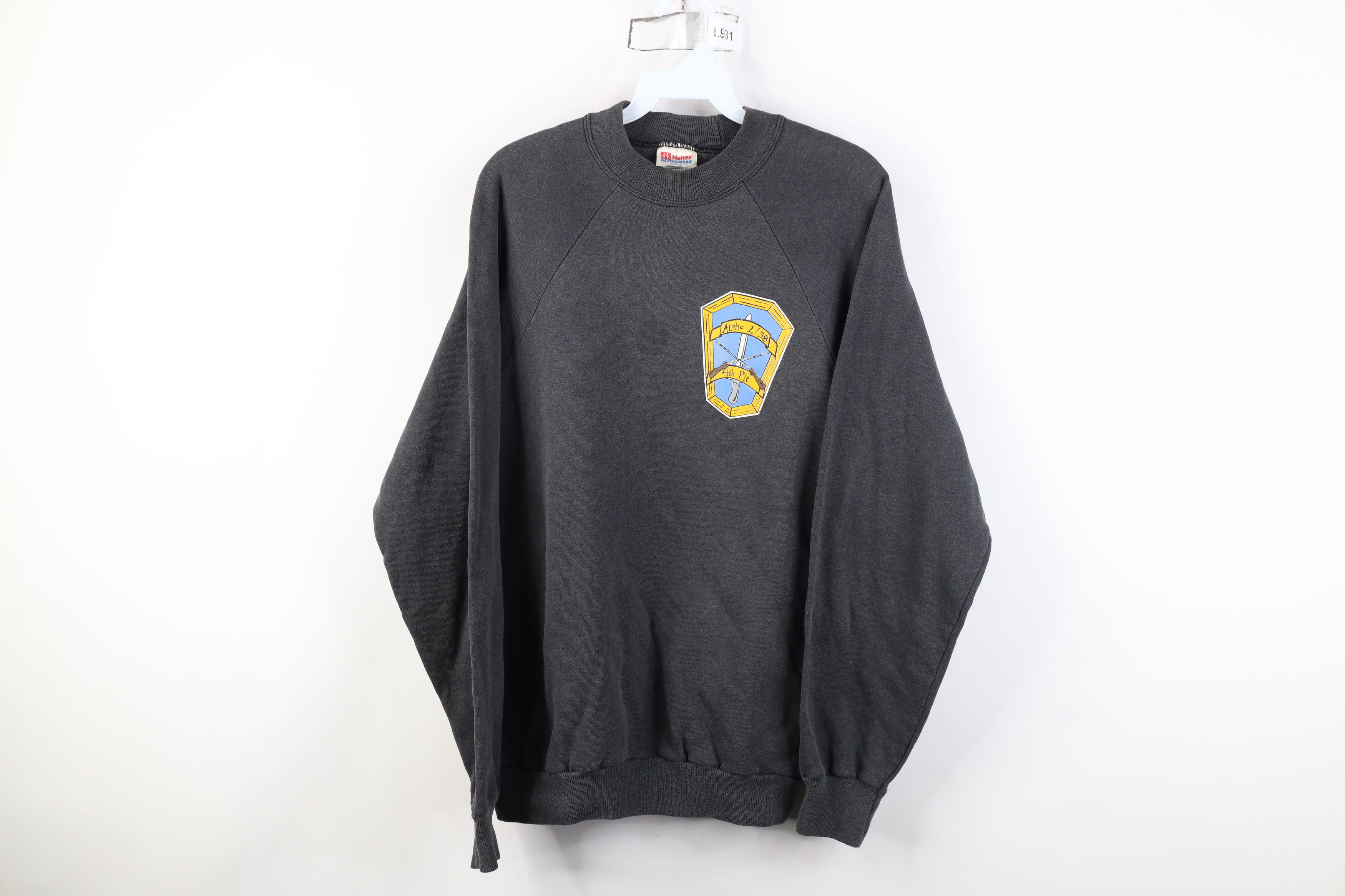Vintage 90s Infantry Battalion 4th Platoon Sweatshirt Black