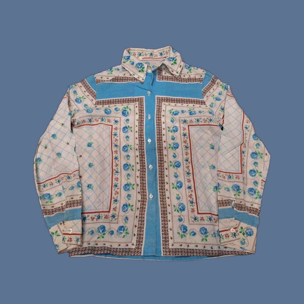 Vintage VINTAGE Roses Floral Pattern Retro Shirt Farmer Button Collar M White Men Shirt Size US M / EU 48-50 / 2 - 1 Thumbnail