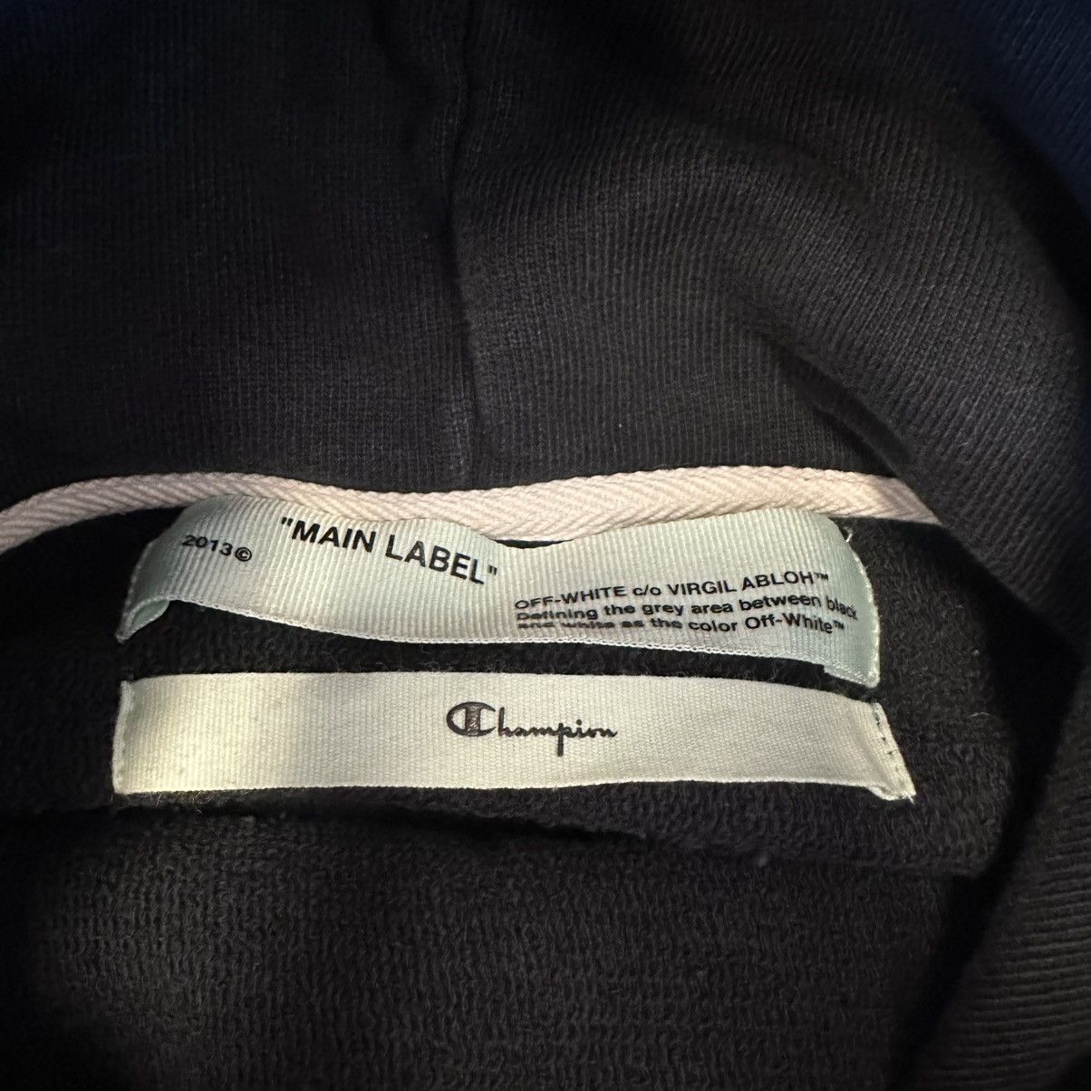 Champion × Off-White Off-White Champion Black Hoodie Size US L / EU 52-54 / 3 - 3 Thumbnail
