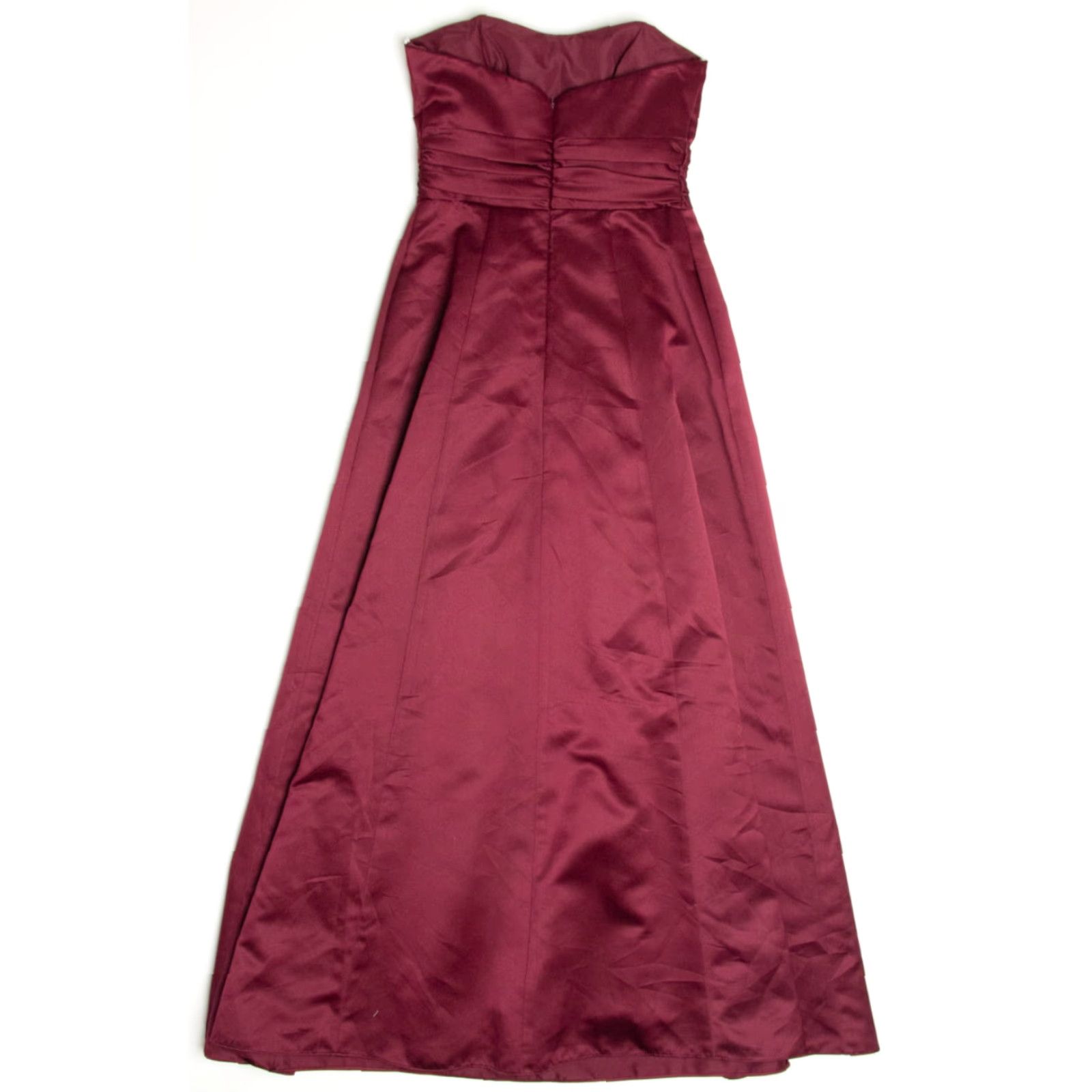 Vintage VINTAGE David's Bridal Burgundy Prom Dress Small Night Evening Gown Pleated Top Womens Size S / US 4 / IT 40 - 2 Thumbnail