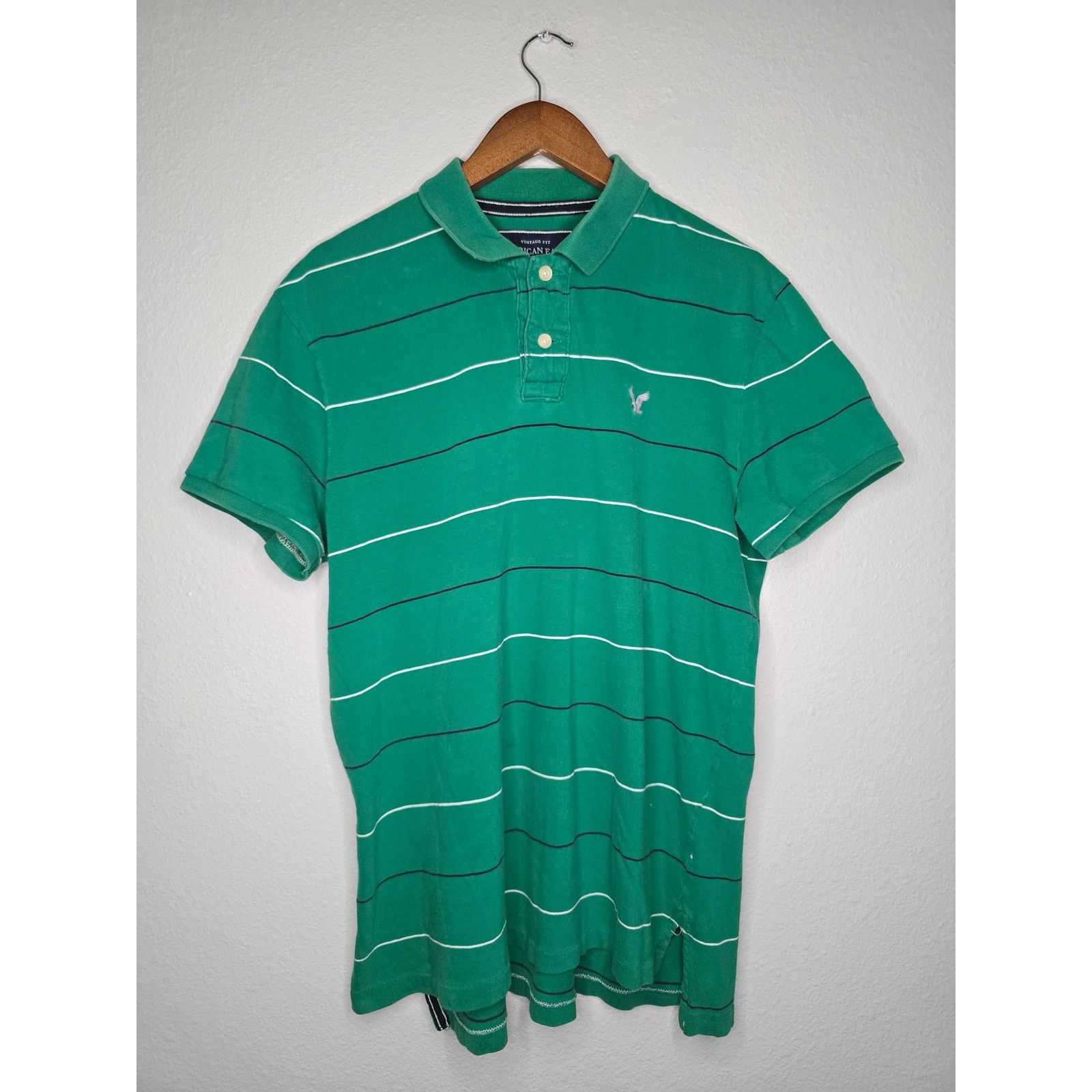 American Eagle Outfitters American Eagle Polo Mens XL Green Striped Vintage Fit Shirt Size US XL / EU 56 / 4 - 1 Thumbnail