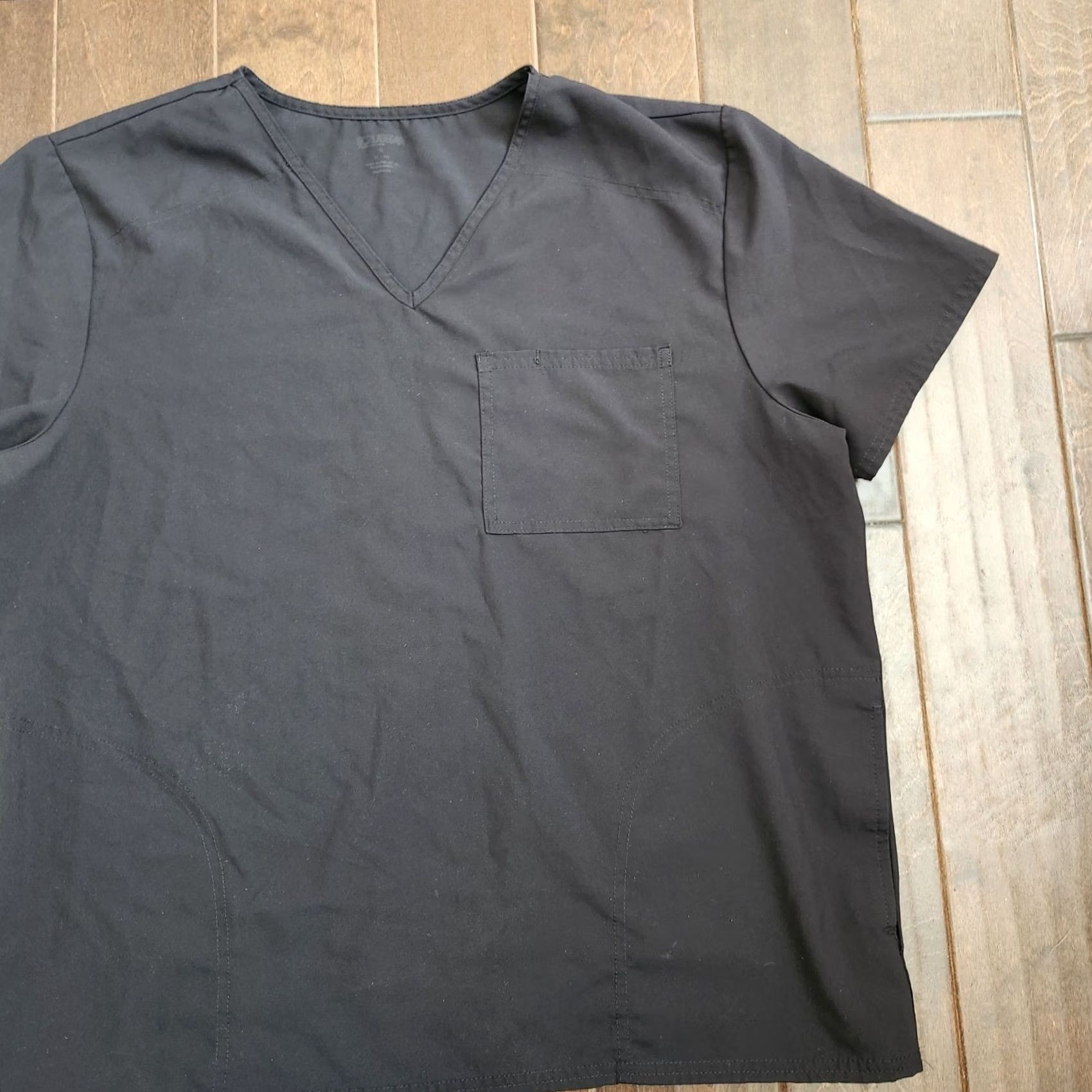 Vintage Scrubstar Women's Black Pocket Scrub Top XL Top, Pocket, Medical, Scrubstar, Women, Black, Solid, XL, Scrub Top Size XL / US 12-14 / IT 48-50 - 5 Thumbnail
