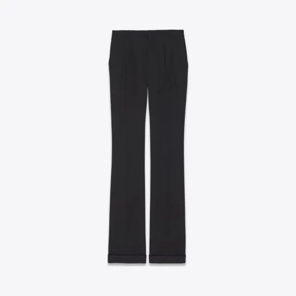 Saint Laurent Paris o1s1wg111124 Loose-Fit Pants in Grain De Poudre in Black Size 30" / US 8 / IT 44 - 1 Preview