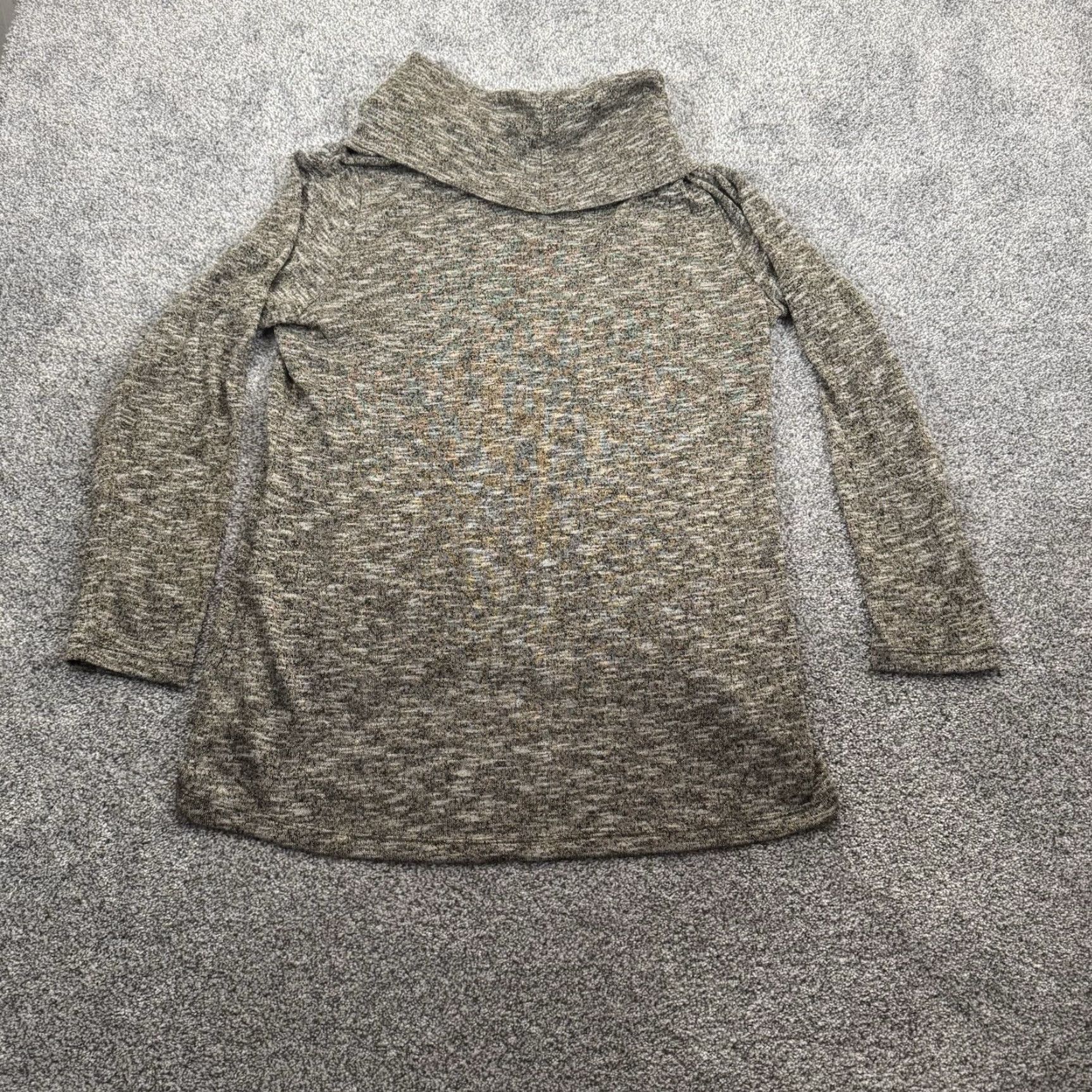 Vintage Chicos Turtleneck Sweater Womens L US 12 Gray Lightweight Metallic Shimmery High-Low Mens? Girls? Size L / US 10 / IT 46 - 2 Thumbnail