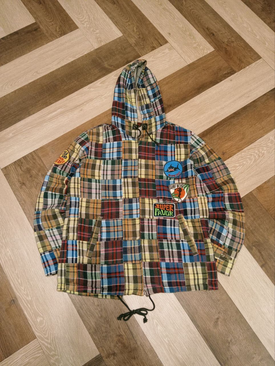 Japanese Brand K. MAYERS JAPAN PATCHWORK HOODIE JACKET Size US M / EU 48-50 / 2 - 1 Thumbnail