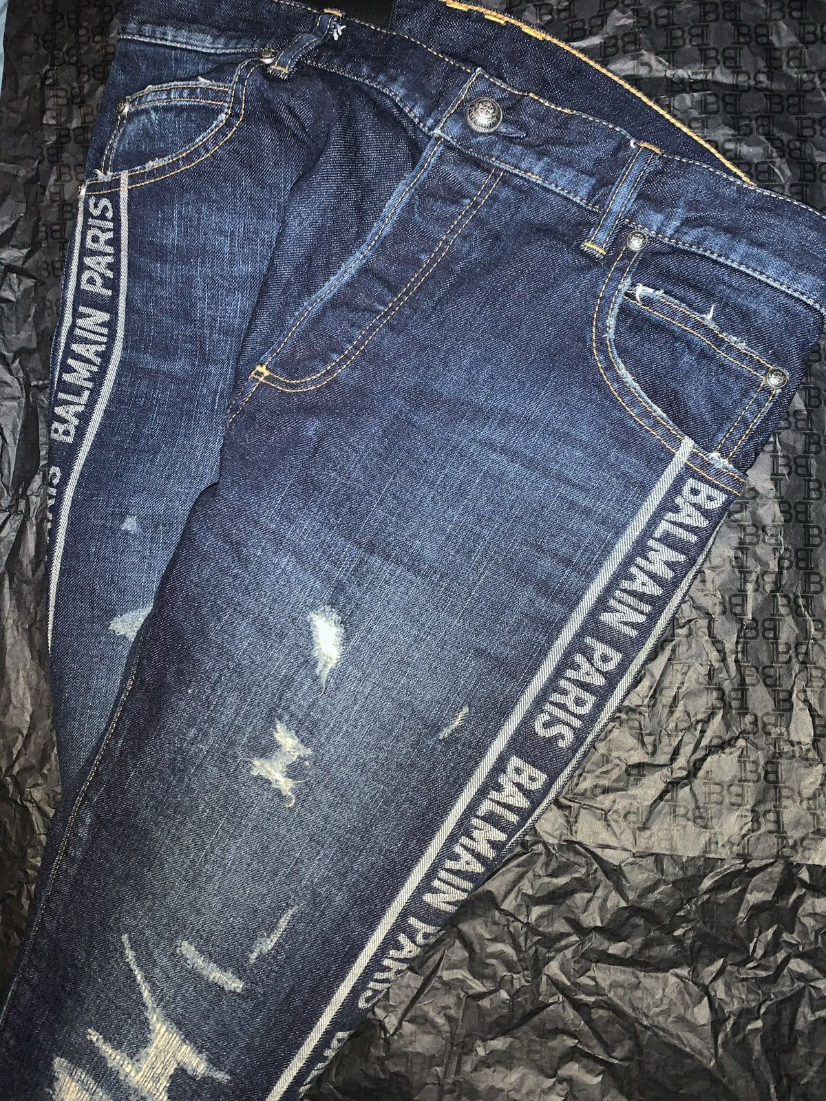 Balmain Balmain Logo-Stripe Skinny Jeans Size US 30 / EU 46 - 6 Thumbnail