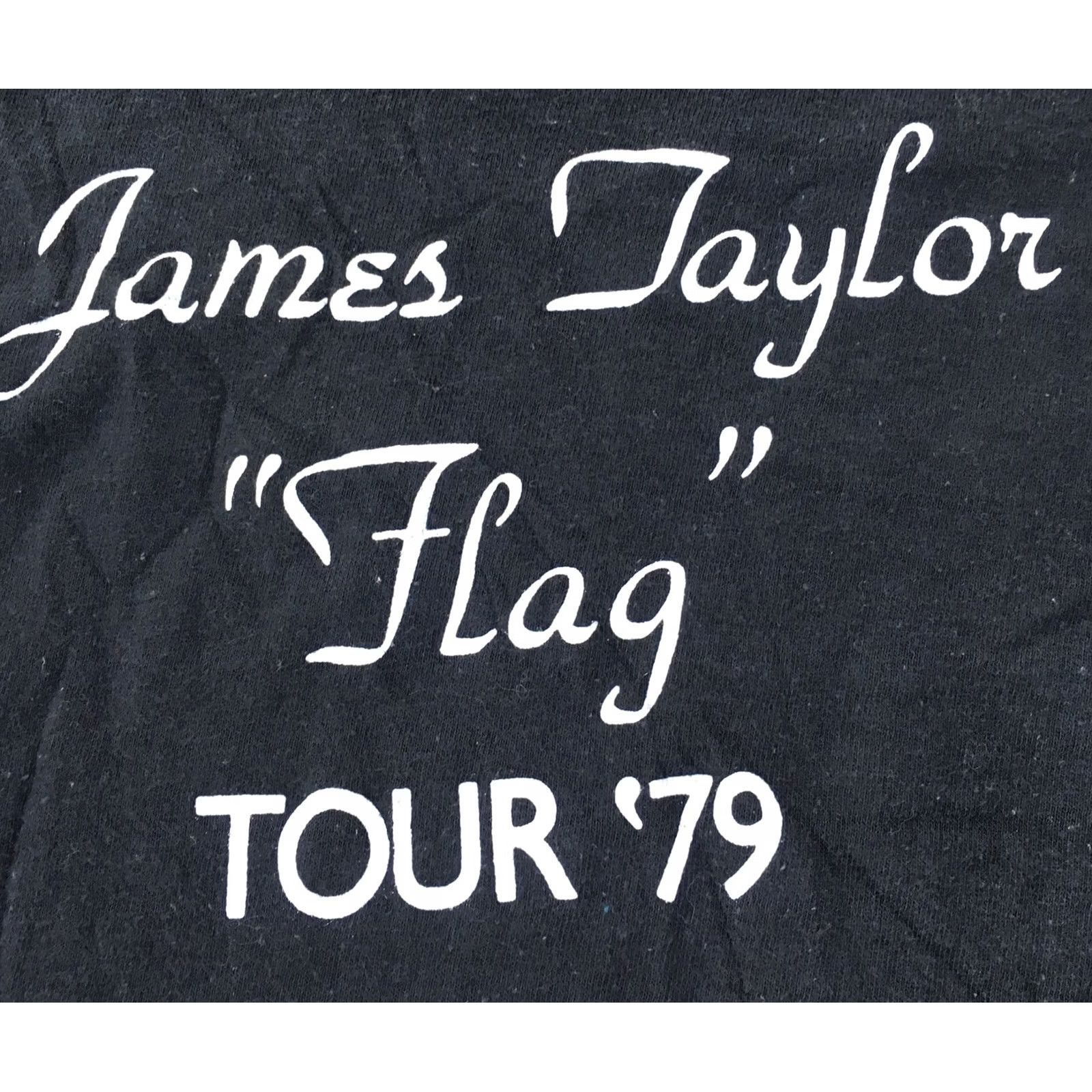 Hanes VINTAGE James Taylor “Flag” Tour ’79 T-Shirt XL Men Black 1970s 1979 Hanes Graphic Tee Concert Tee Size US XL / EU 56 / 4 - 5 Thumbnail
