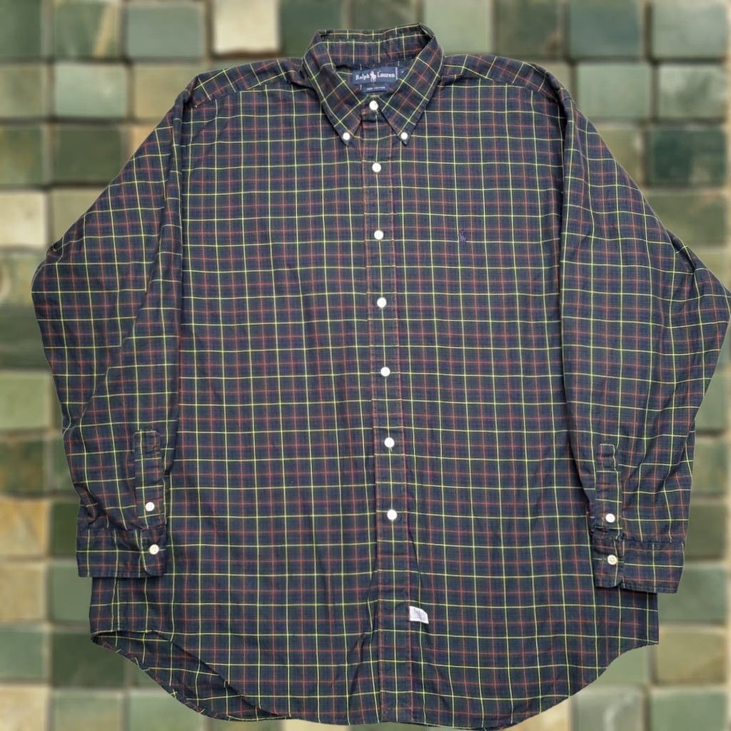 Polo Ralph Lauren Ralph Lauren Shirt Mens XL Blue Plaid 100% Cotton Long Sleeve Classic Button-Up Collared Size US XL / EU 56 / 4 - 1 Thumbnail