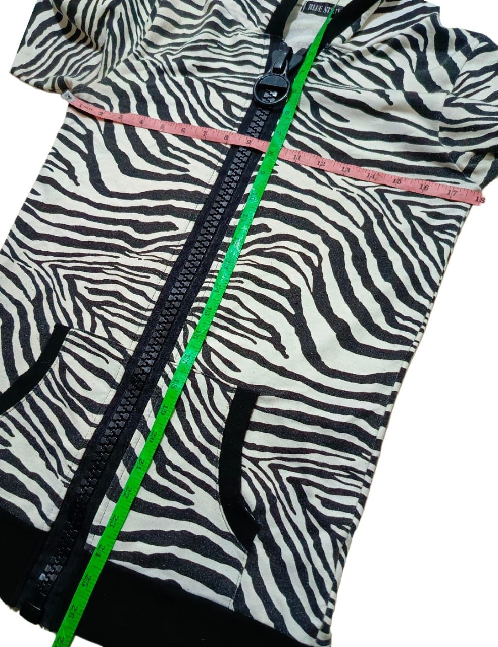 Beauty Beast 2000s Blue Strive- 3D Zebra Eared hoodie Big Zip Size L / US 10 / IT 46 - 3 Thumbnail
