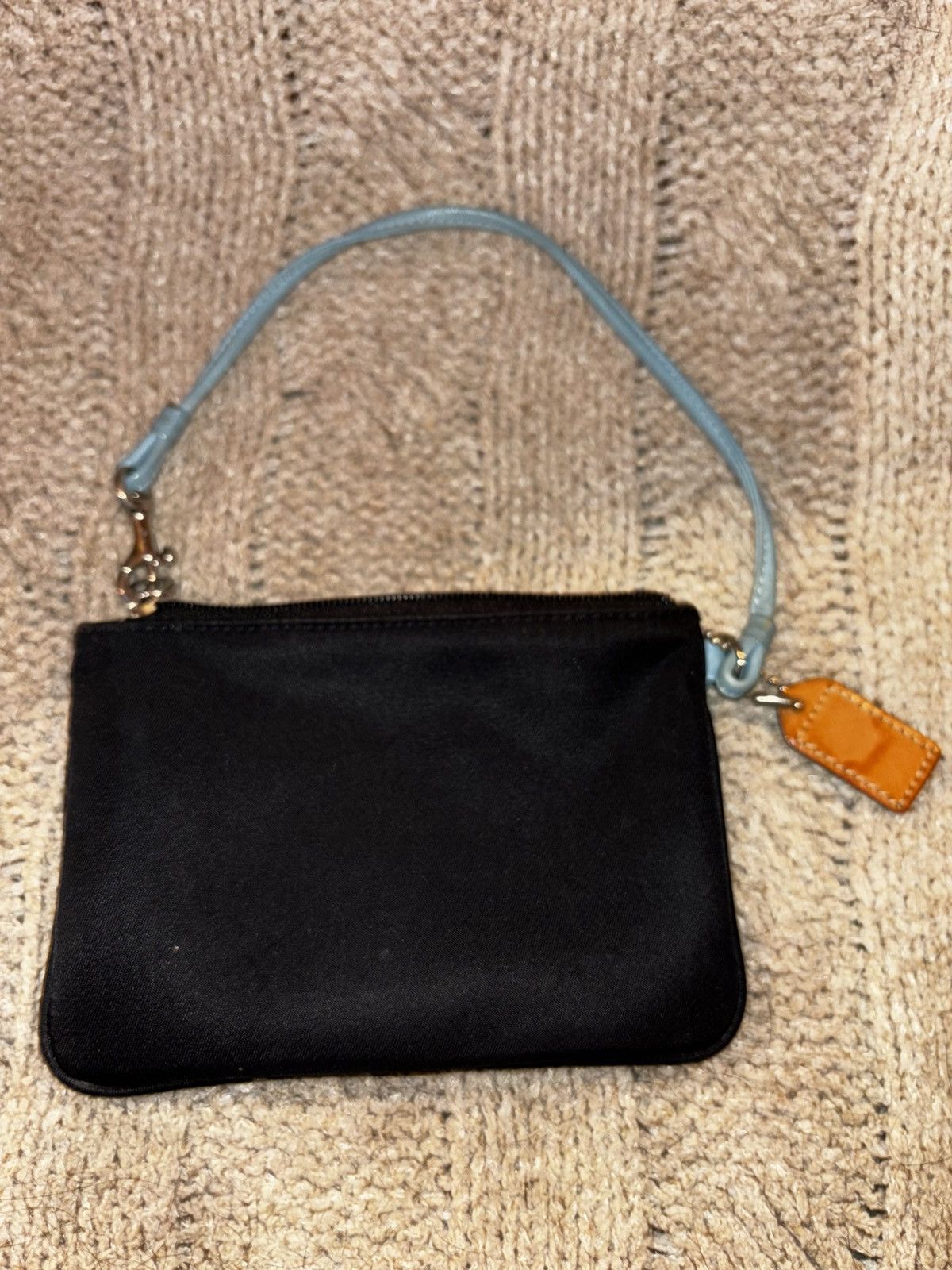 Coach Coach Leatherware Nylon Wristlet Black Blue Strap Vintage Size ONE SIZE - 4 Thumbnail