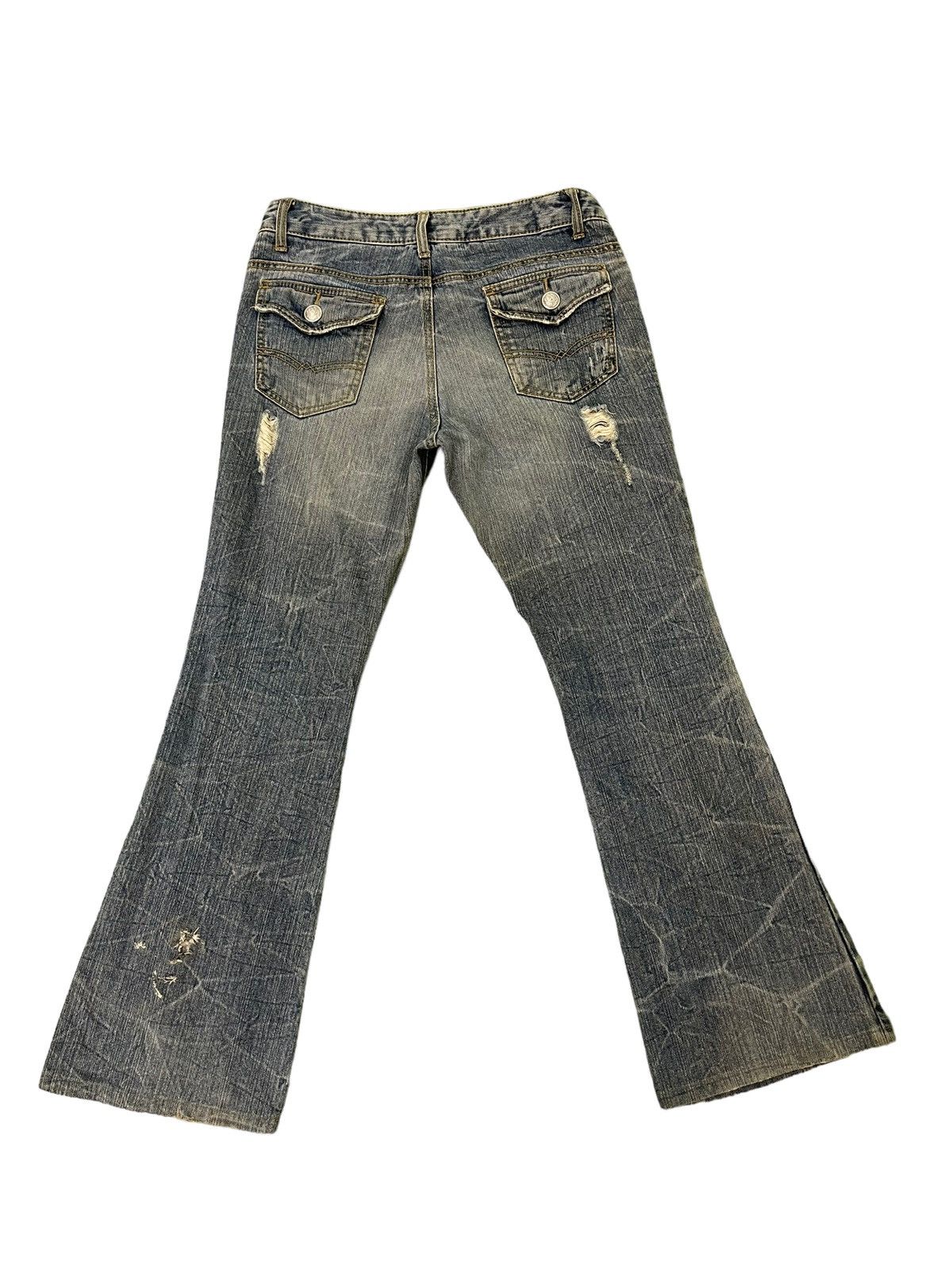Japanese Brand Flare Jeans Colza Faded Distress Boot Cut 8🟦0 Size US 30 / EU 46 - 11 Thumbnail